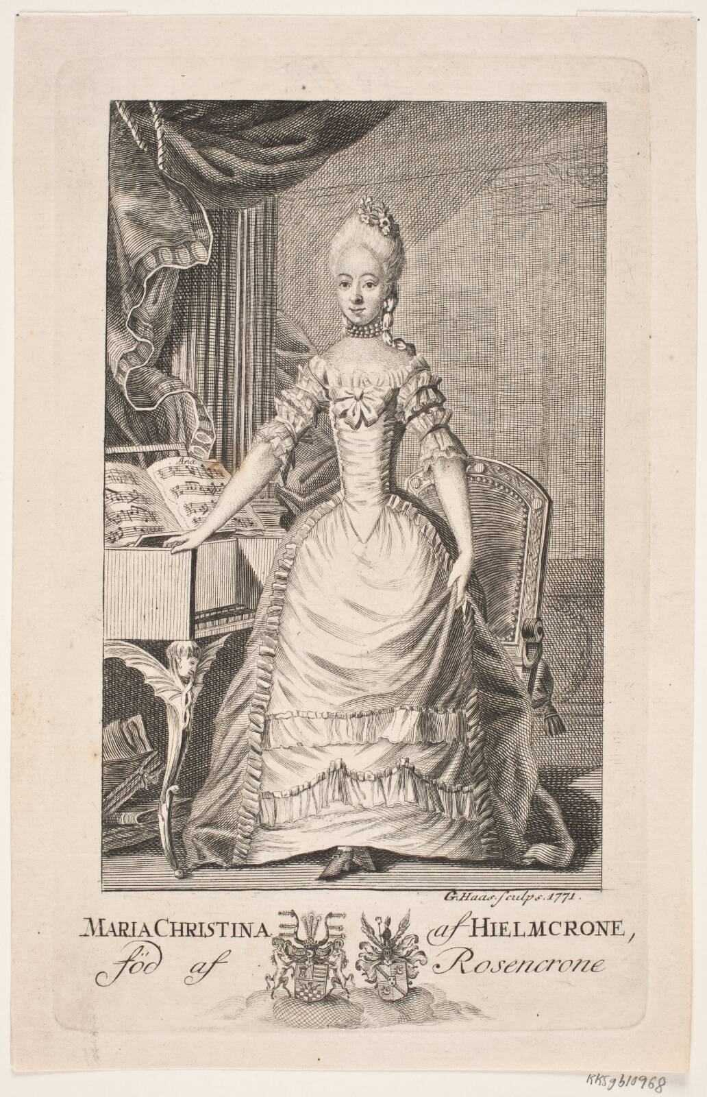 Maria Christina Hielmcrone, by Georg Haas, 1771