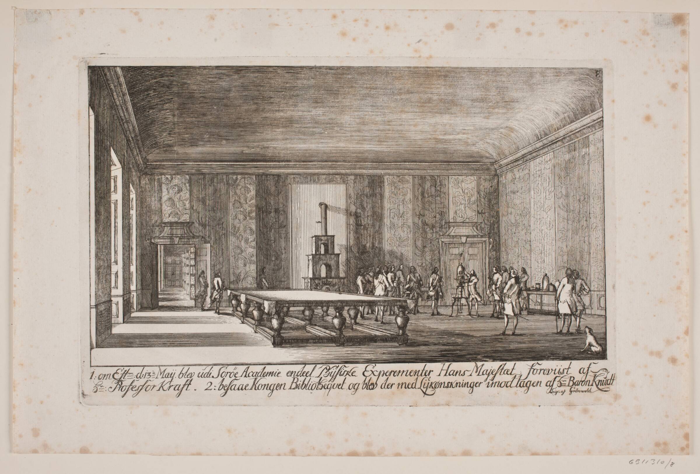 Fysiske eksperimenter under Frederik V's besøg på Sorø akademi, Poul Isac Grønvold, 1749