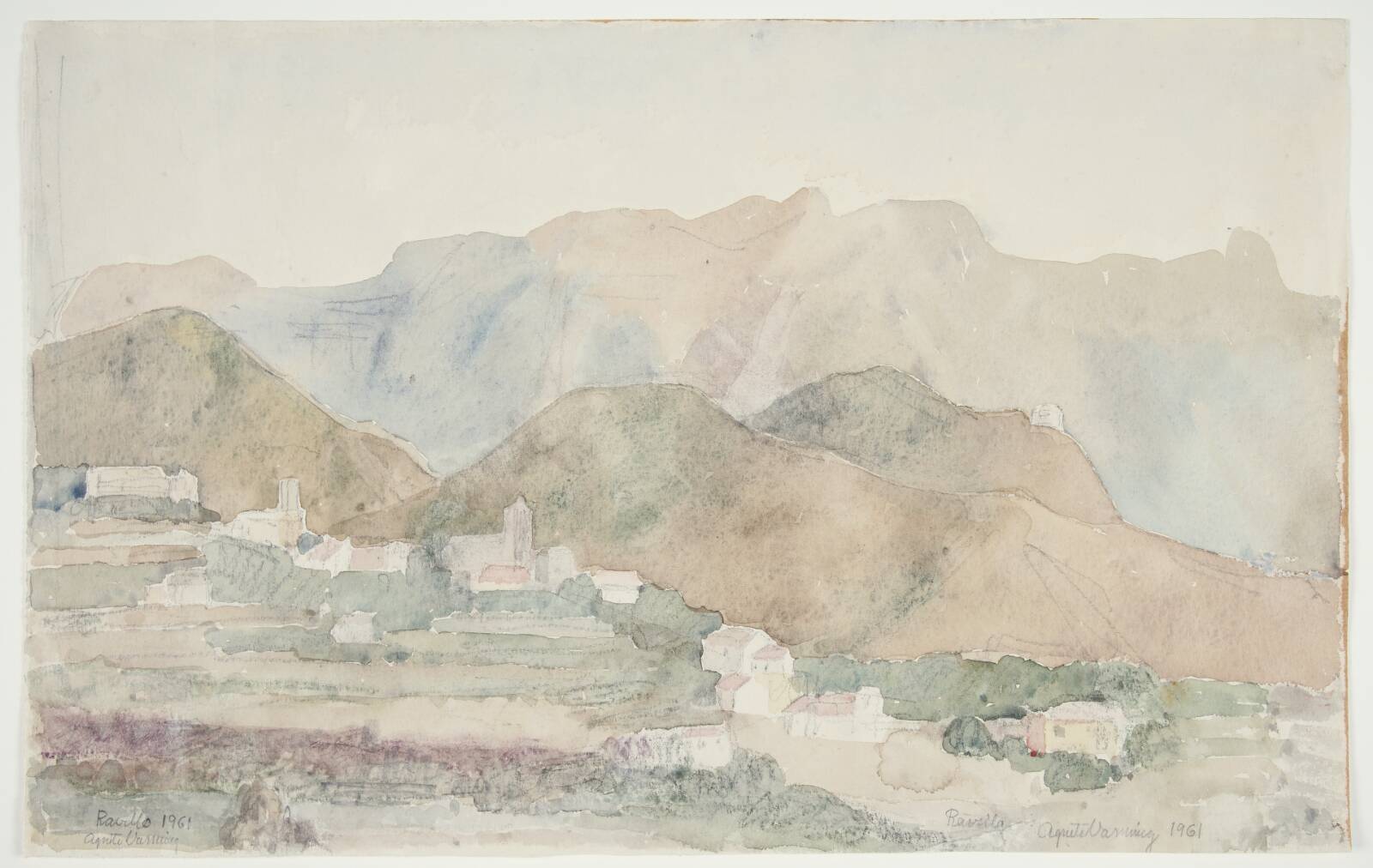 Landskab, Ravello, Agnete Varming, 1961
