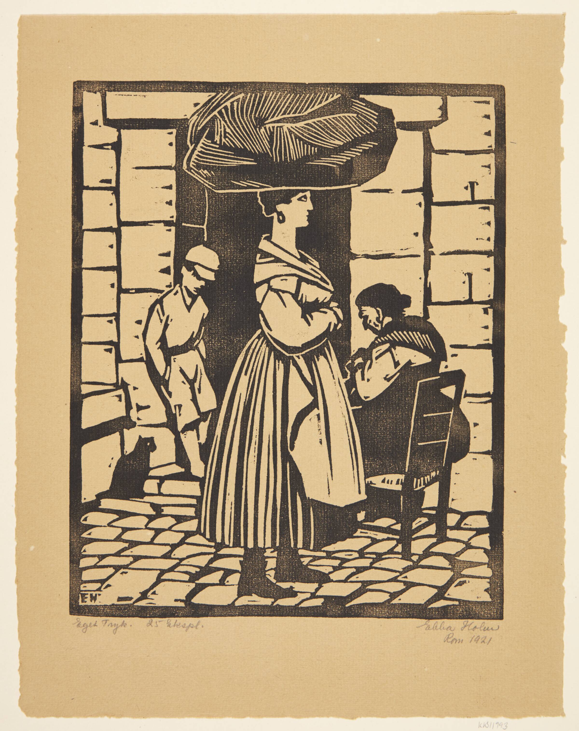 Italiensk gadescene, Ebba Holm, 1921