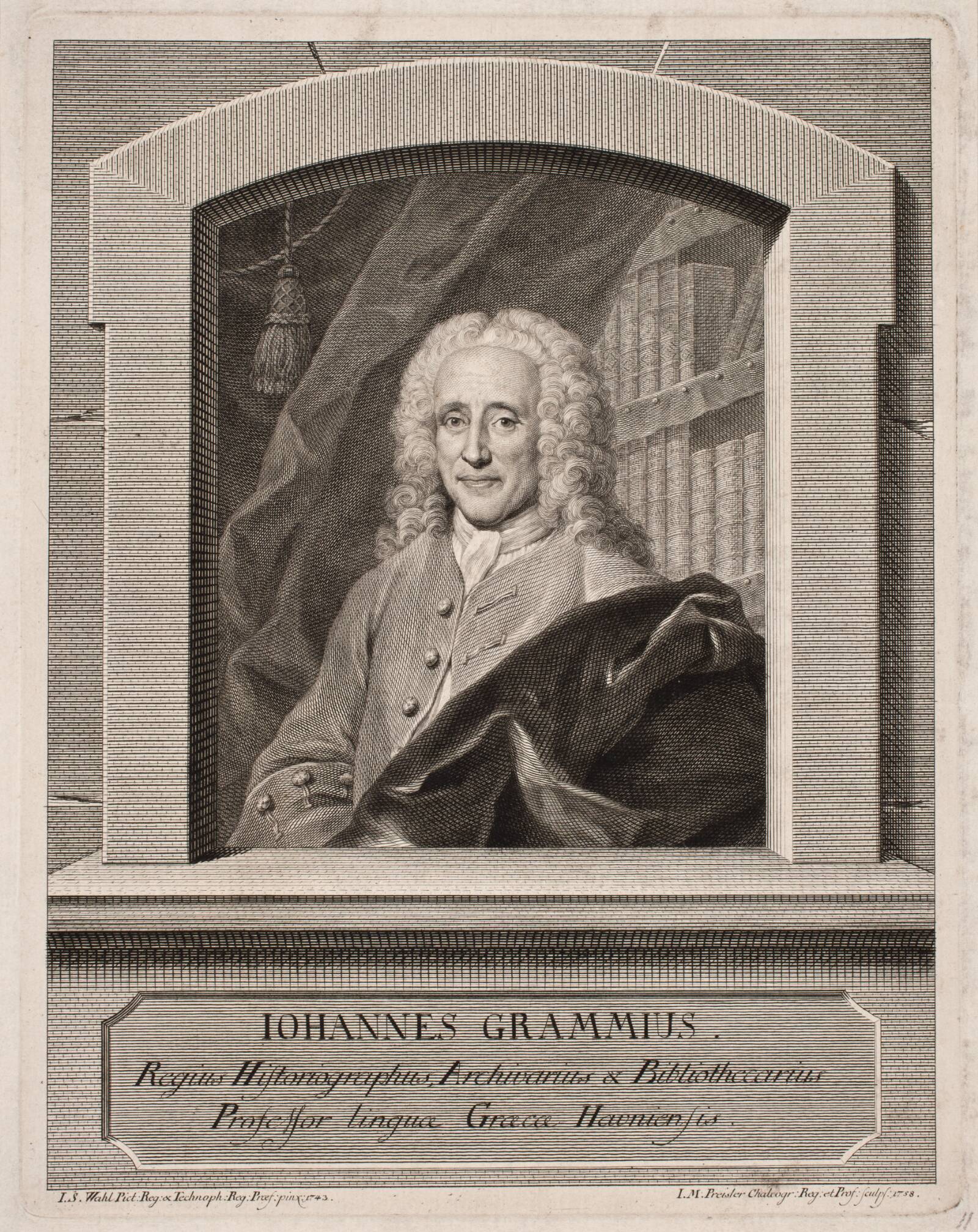 Historikeren Hans Gram, J.M. Preisler, 1758