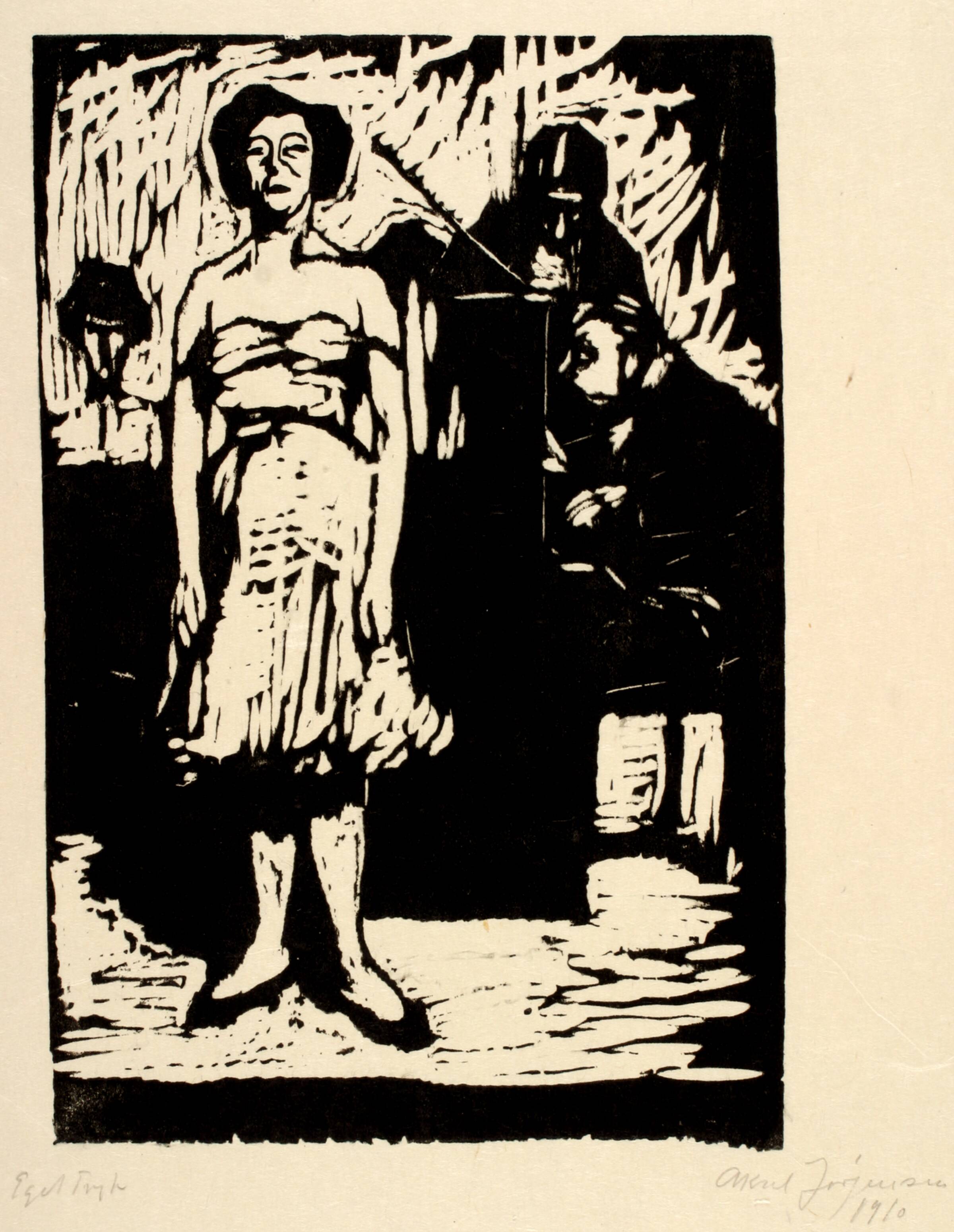 Syngepige ("Sangerinde fra Lorry"), Aksel Jørgensen, 1910