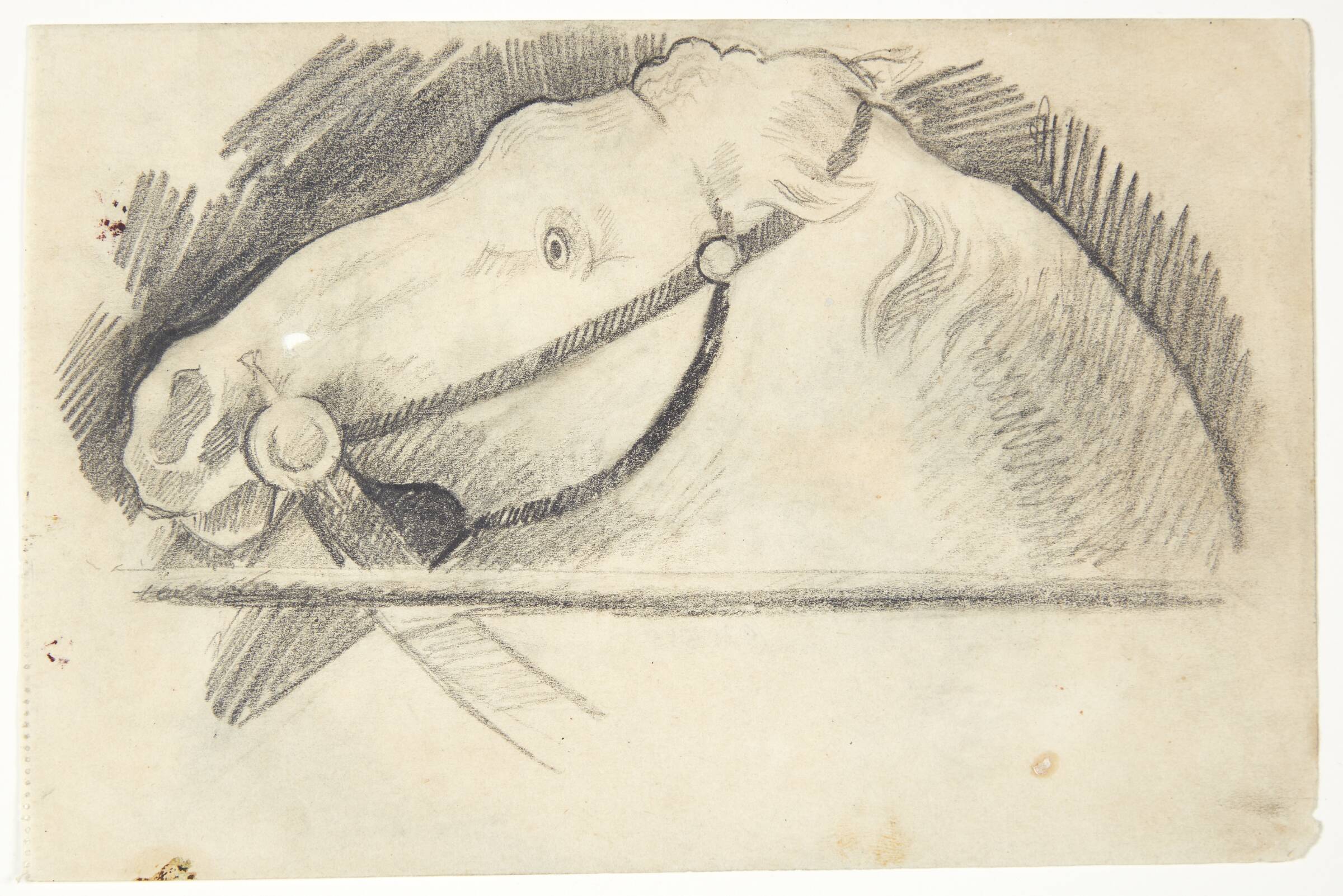 Hestehoved. Kompositionsskitse til P. Uccellos "La Battaglia", William Scharff, 1901-1959