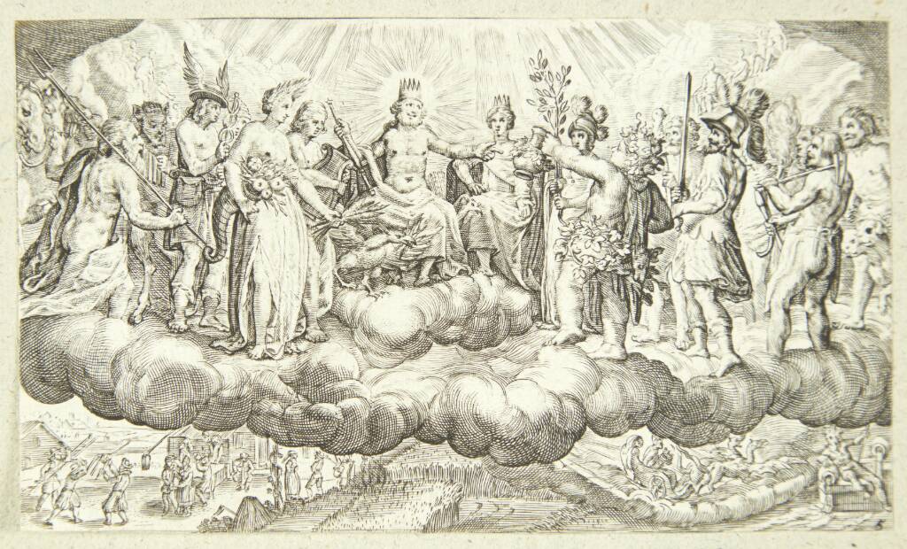 Bakkus overrækker vin til Jupiter