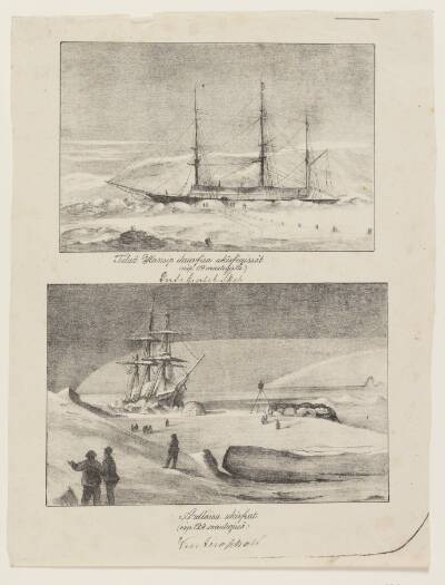 Indefrosset skib ("Tuluit Hansip ilauvfîsa ukîvfigissât"); Indefrosset skib, set forfra ("Ardlaisa ukîvfiat'")