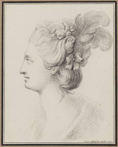 Dameportræt i profil (Caroline Walter?)