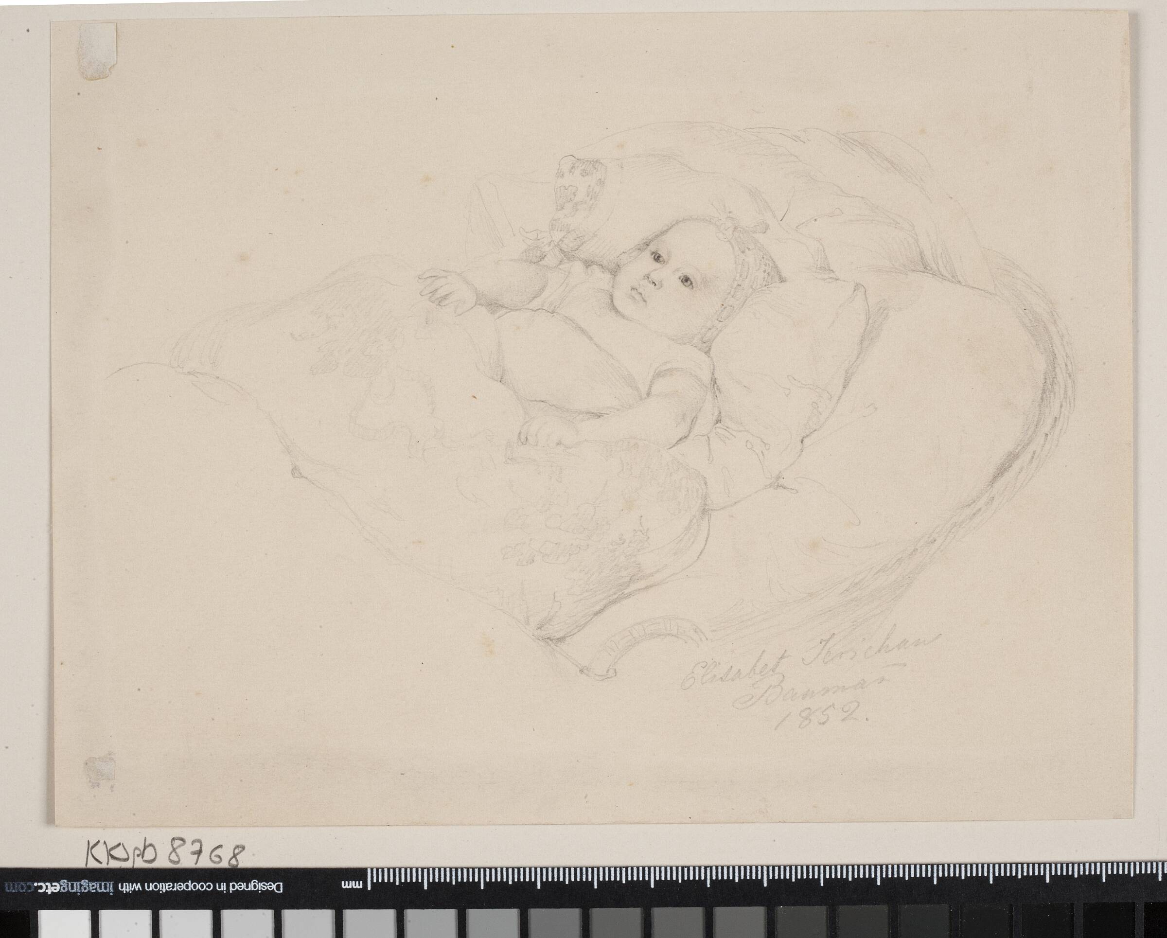 Et barn i sin vugge, Elisabeth Jerichau Baumann, 1852