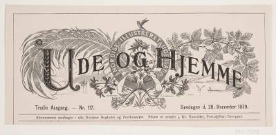 "Ude og Hjemme", titeloverskrift, 28. Dec. 1879