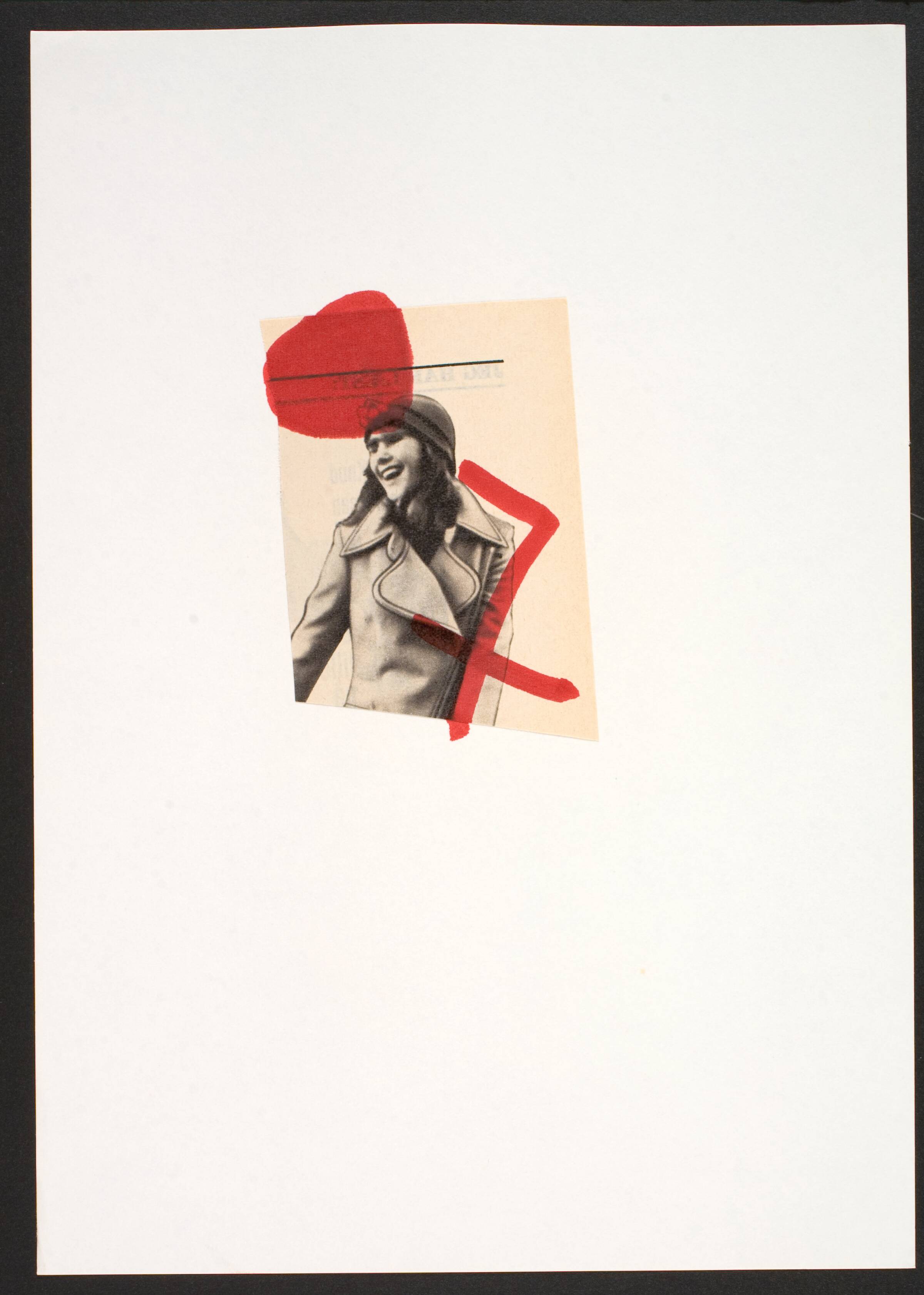 Udklip på papir med kvindetegnet, Lene Adler Petersen, 1974
