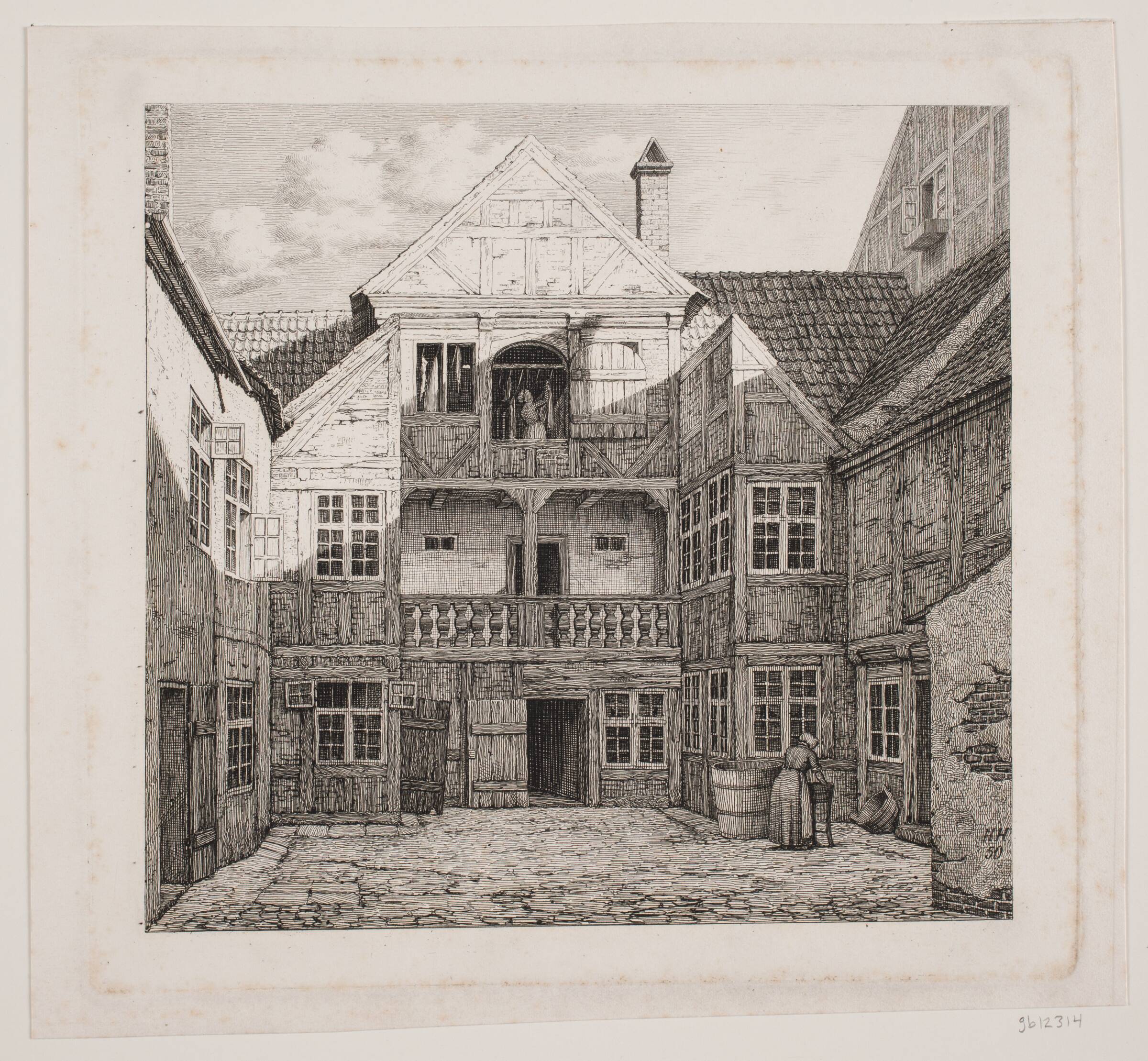 Den Collinske Gård i Bredgade, Heinrich Hansen, 1850