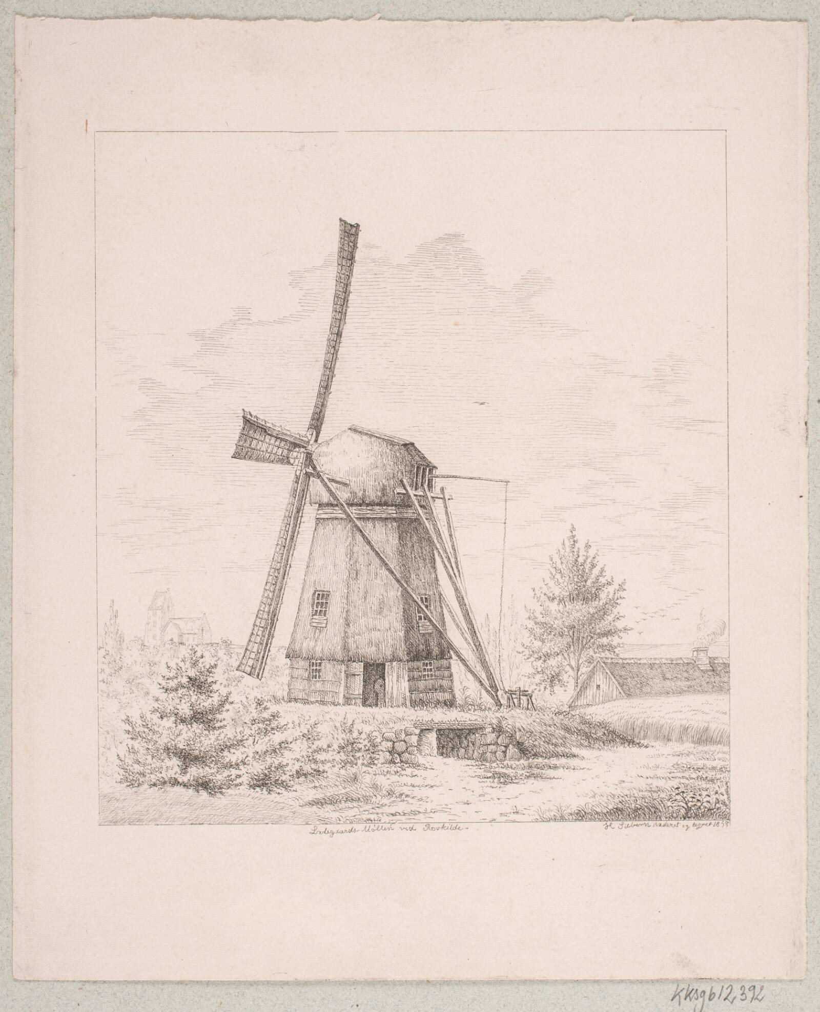 Ladegaardsmøllen ved Roskilde, Henrik Steffens Sibbern, 1857