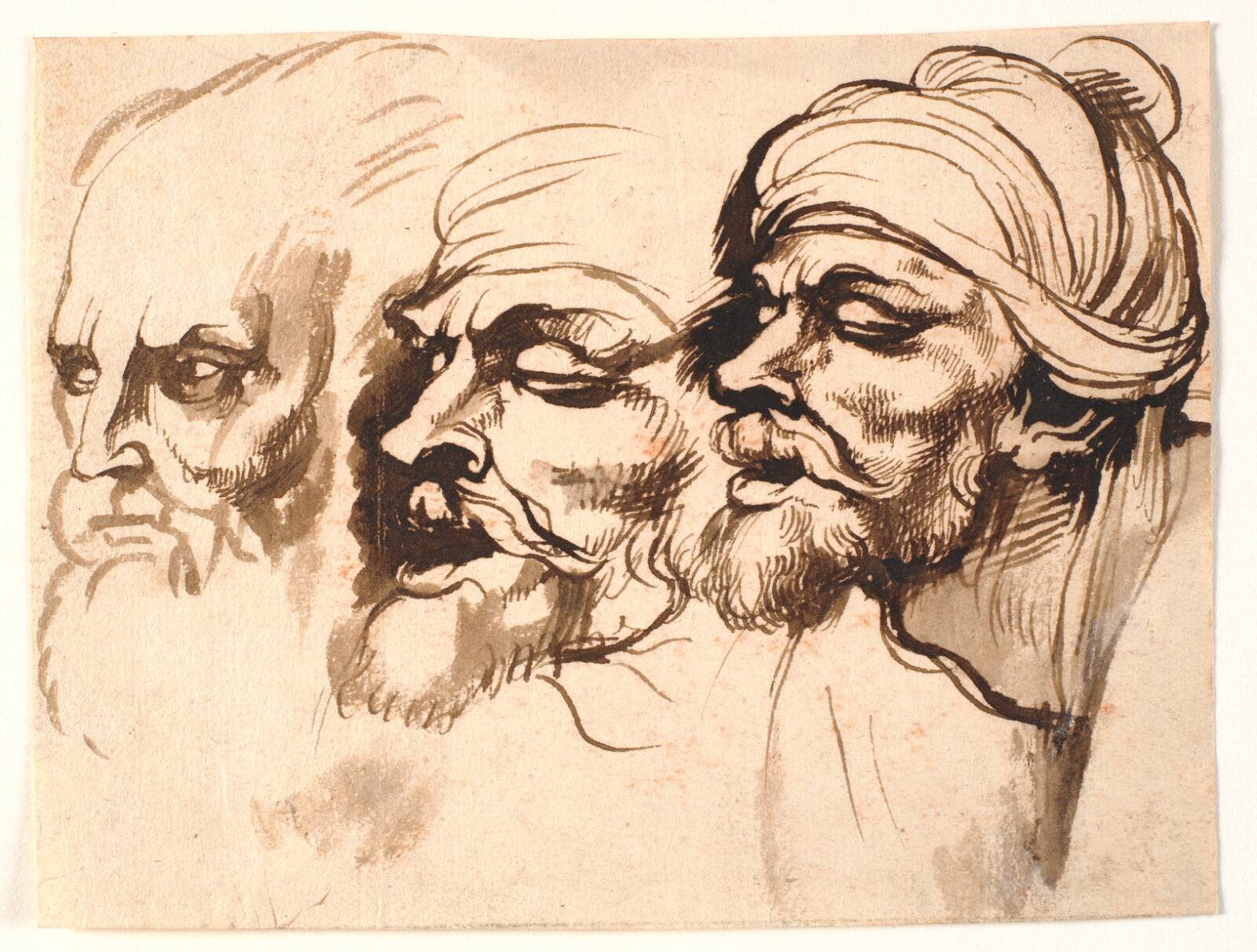 Tre mandshoveder, Peter Paul Rubens, 1600-1699