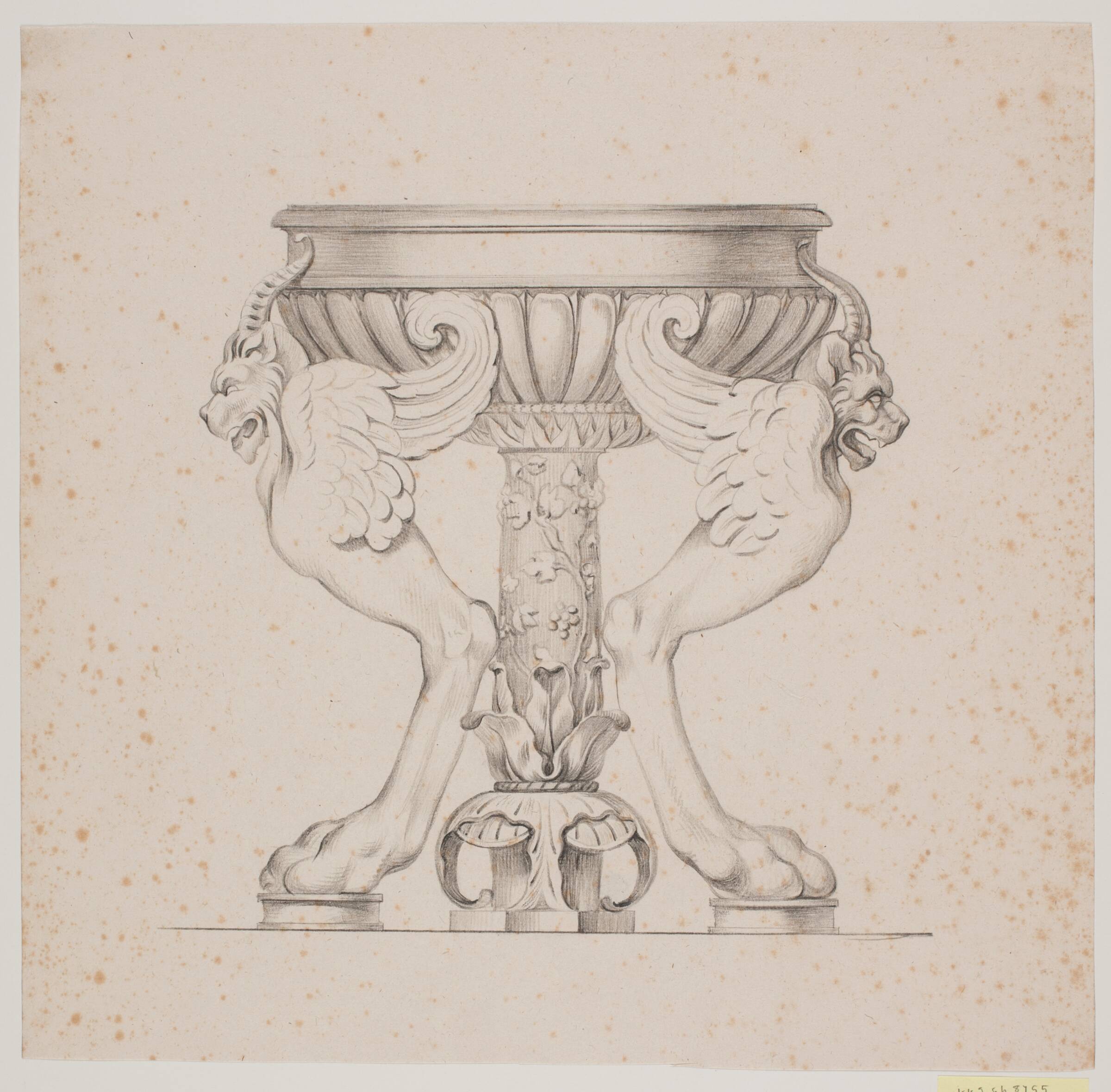 Opsats båret af to vingede løver, Jacques François Joseph Saly, 1717-1776