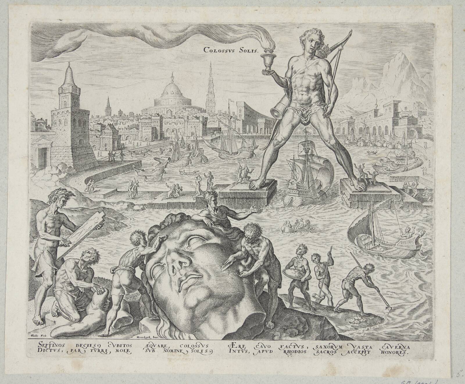 Kolossen på Rhodos, Philips Galle, 1572