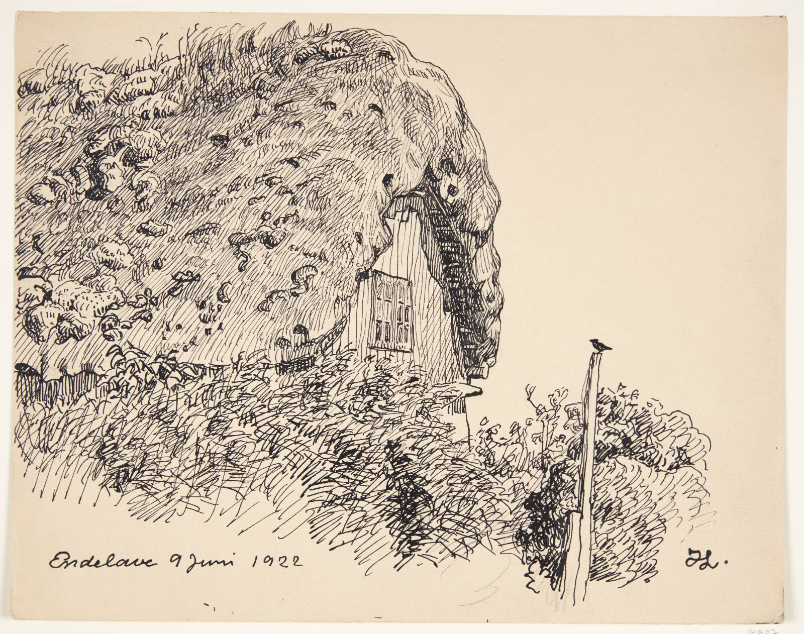 Stråtækt. Endelave, Johannes Larsen, 1922