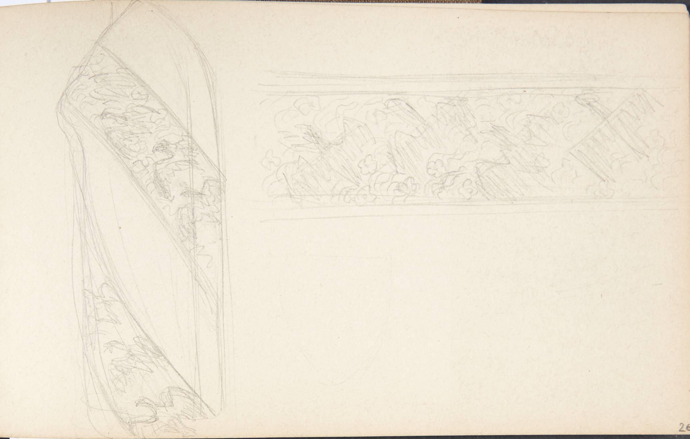 Draperistudie og studie af en bort, Agnes Slott-Møller, 1897-1898