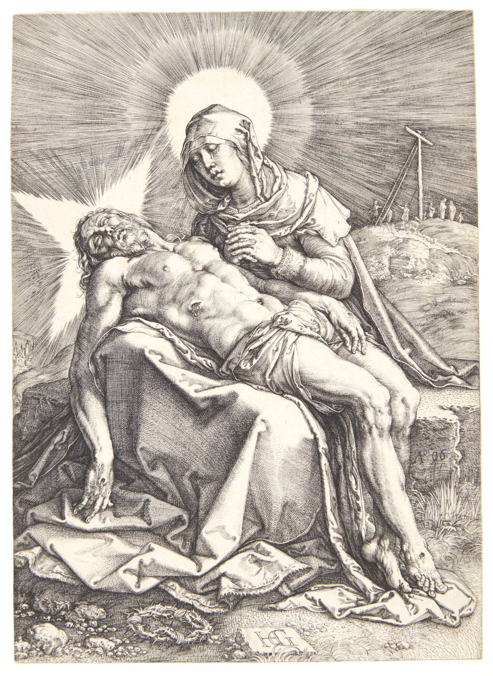 Pietà, Hendrick Goltzius, 1596