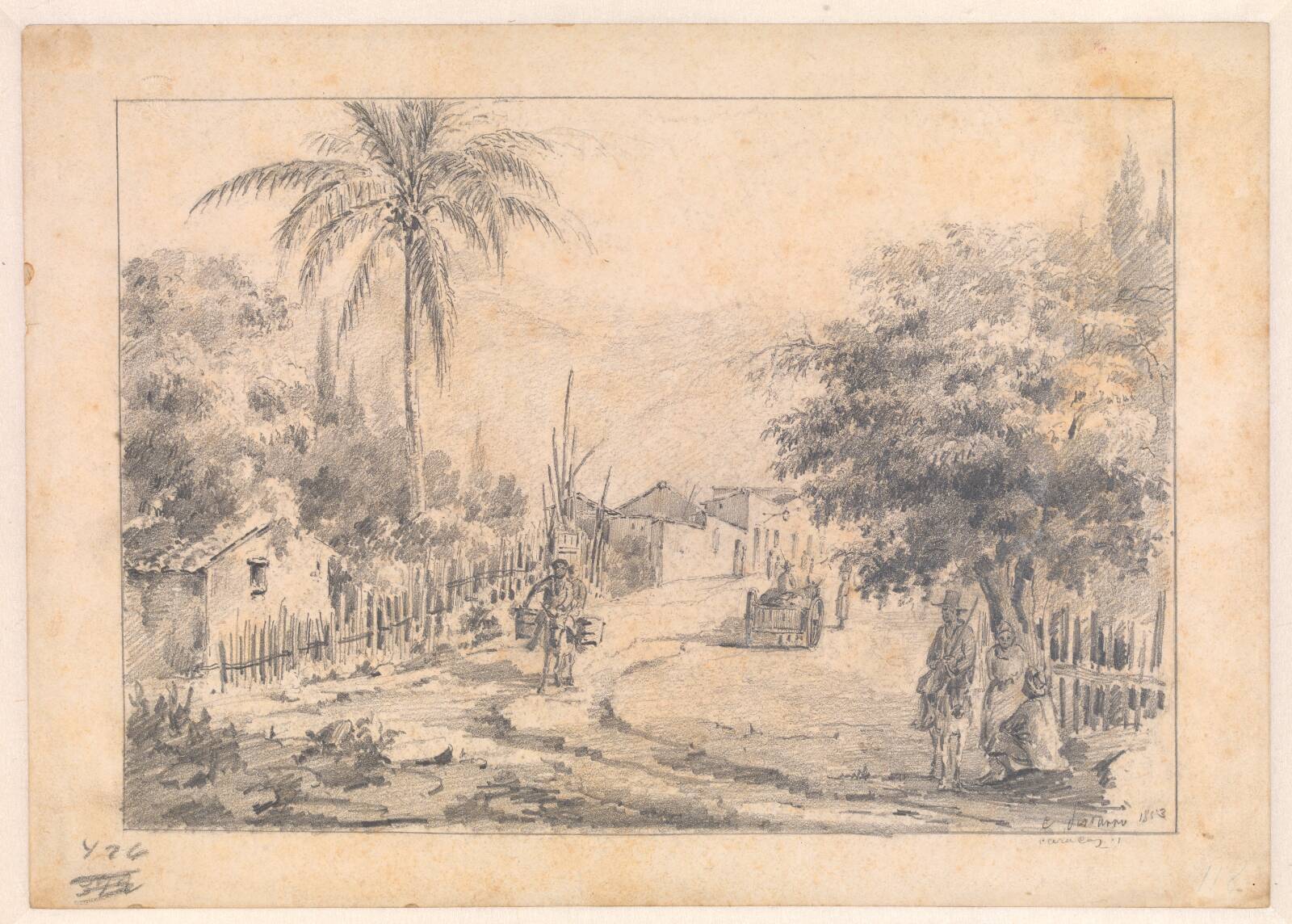 A Village Street, Caracas, Venezuela, by Camille Pissarro, 1853