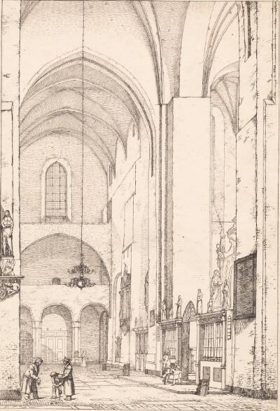 Prospekt af det indre af den nordlige korsarm af Århus Domkirke