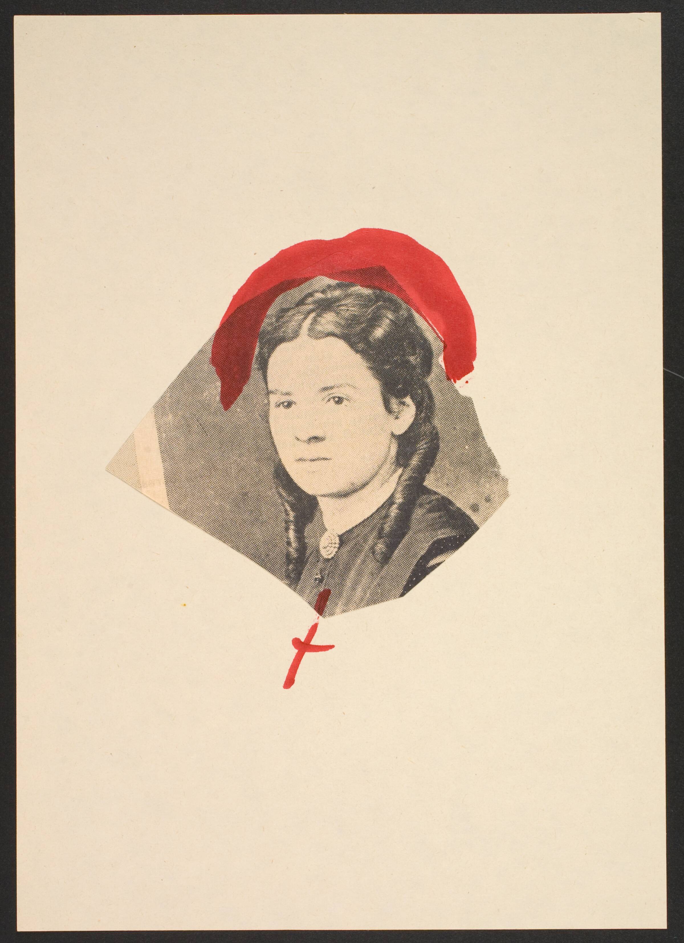Udklip på papir med kvindetegnet, Lene Adler Petersen, 1974