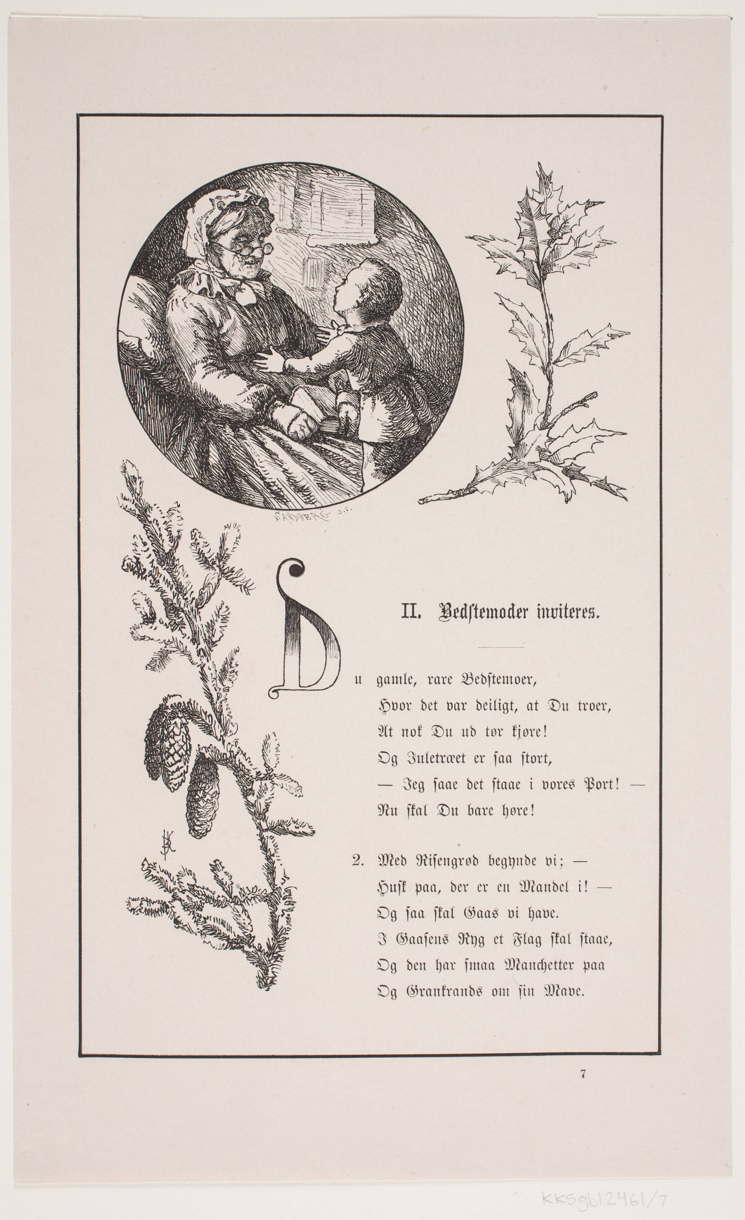 Illustration til Johan Krohn, "Peters jul", Carl Leonard Sandberg, 1870