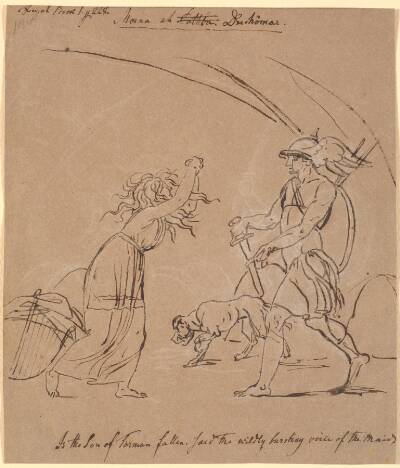 Scene af Ossian; Morna og Duchomar