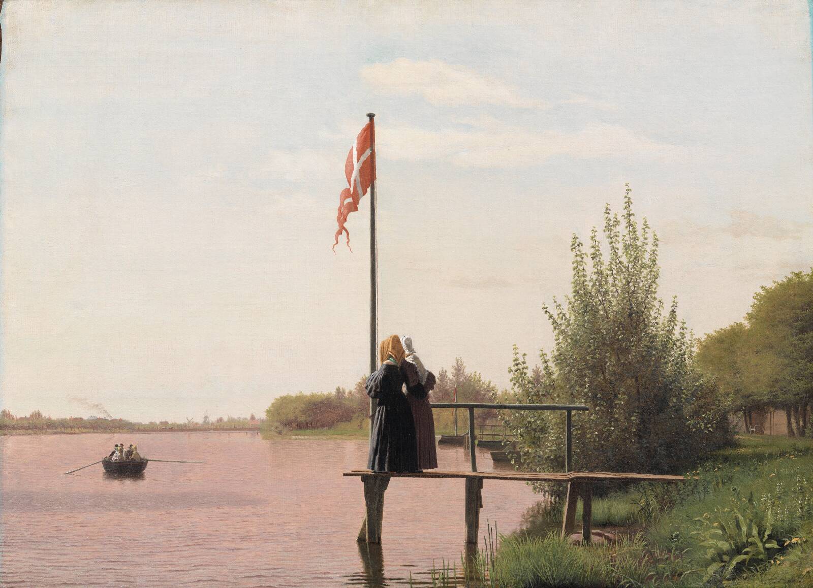 A View of Lake Sortedam from Dosseringen Looking towards the Suburb Nørrebro outside Copenhagen, by Christen Købke, 1838