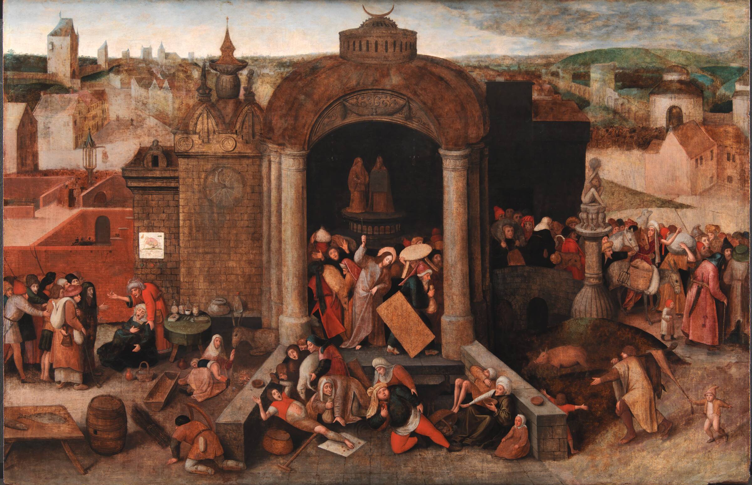 Kristus uddriver kræmmerne af templet, Ubekendt, 1570-1670