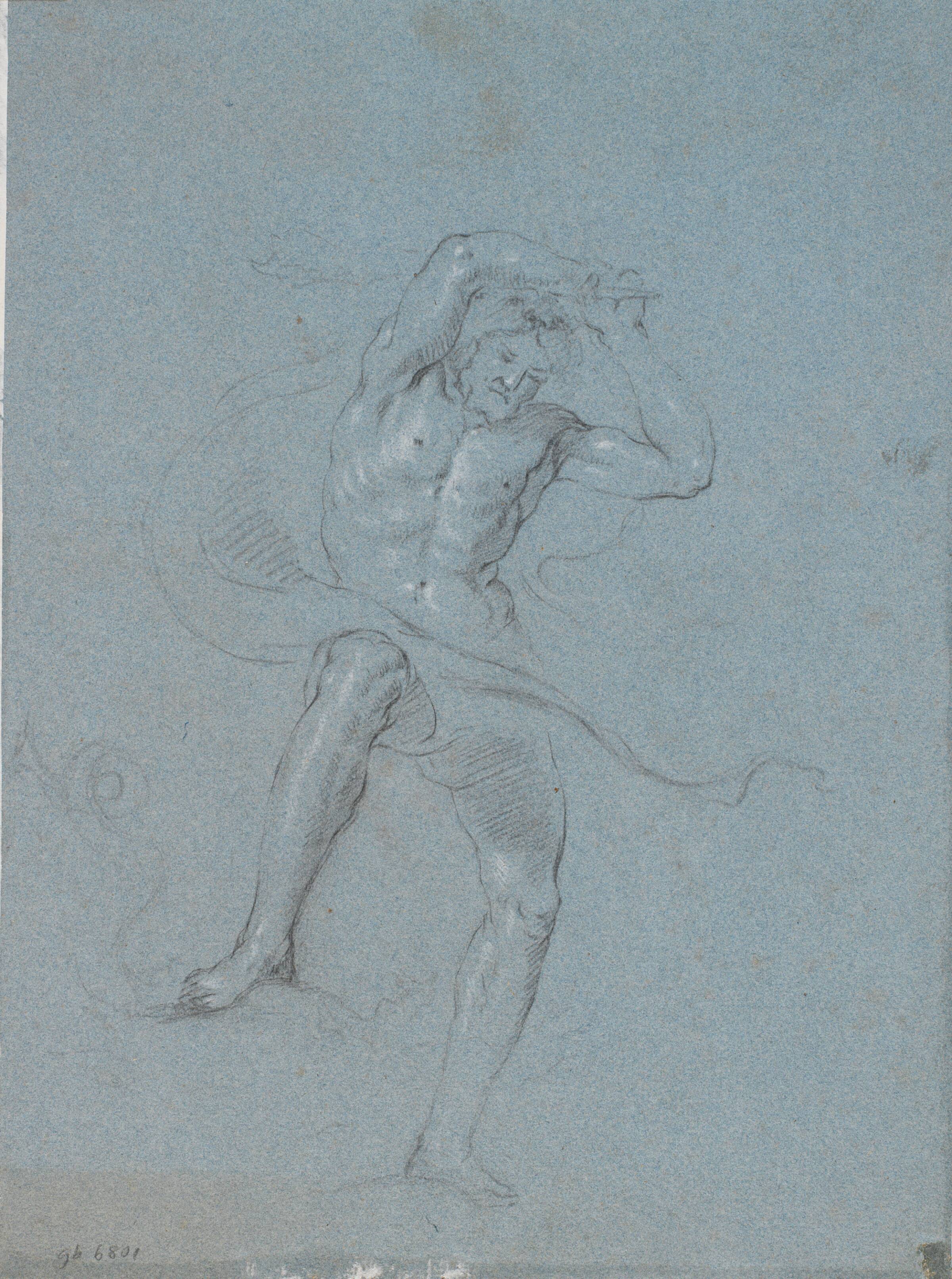 Odysseus med hævet spyd for at gennembore Polyfems øje, Heinrich Dittmers, 1625-1677