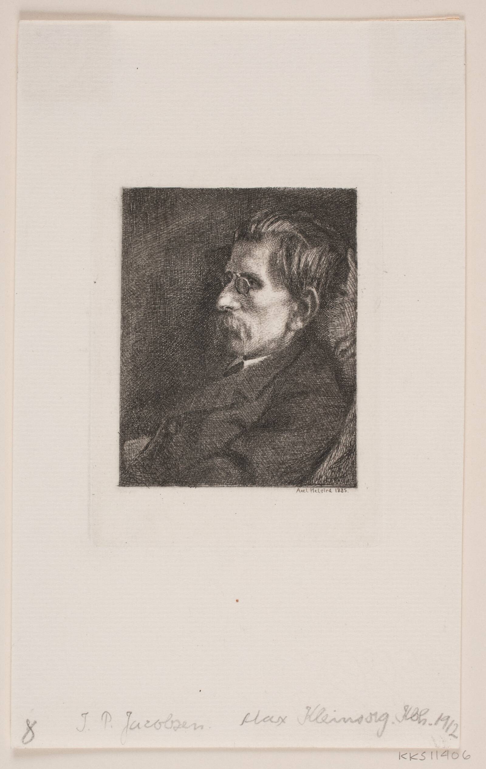 Digteren J.P. Jacobsen, Axel Helsted, 1885