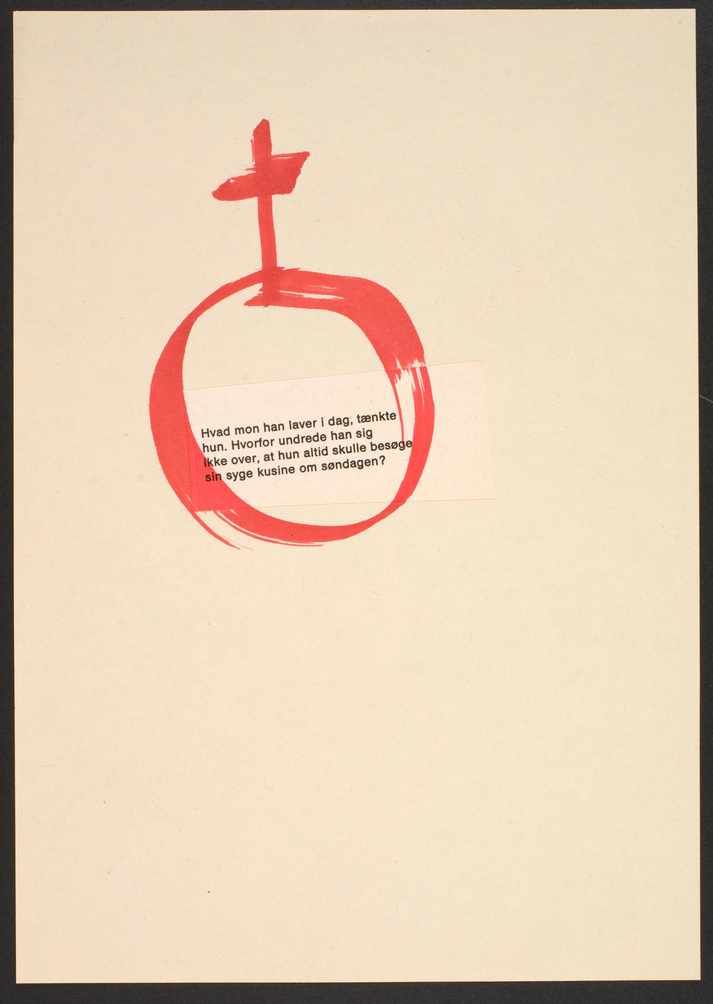 Udklip på papir med kvindetegnet, Lene Adler Petersen, 1974