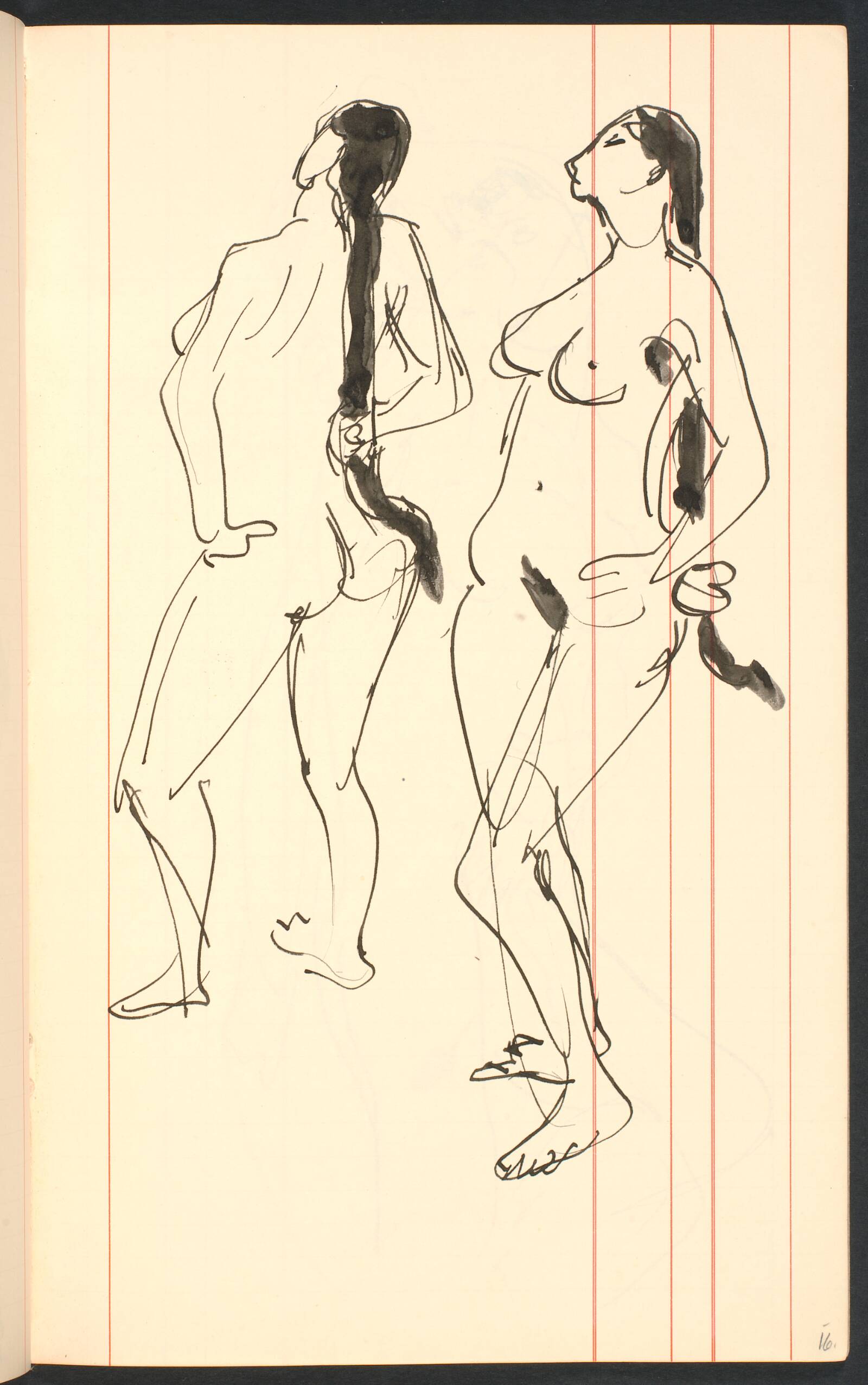 To stående nøgne modeller, Gottfred Eickhoff, 1955