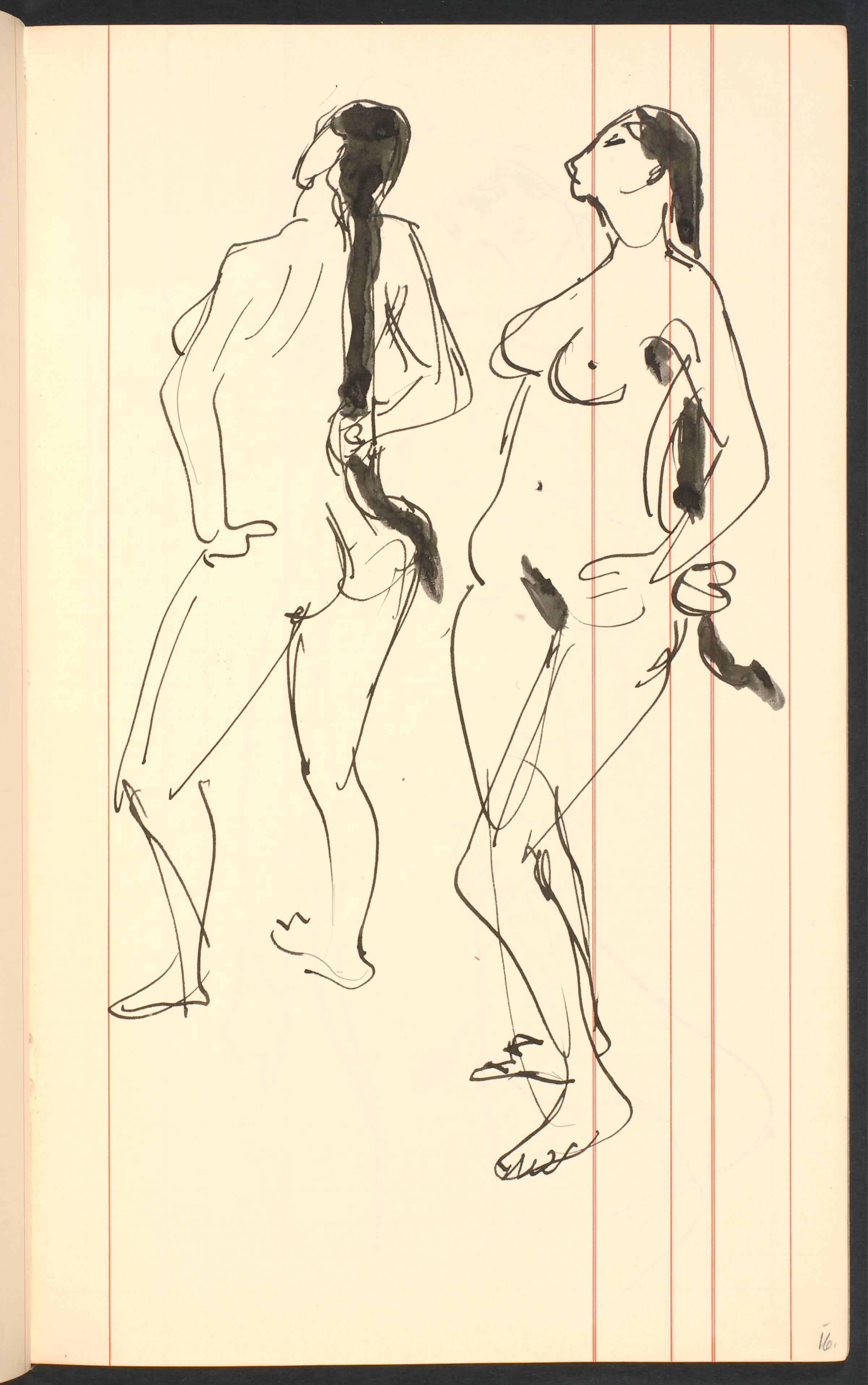 To stående nøgne modeller, Gottfred Eickhoff, 1955
