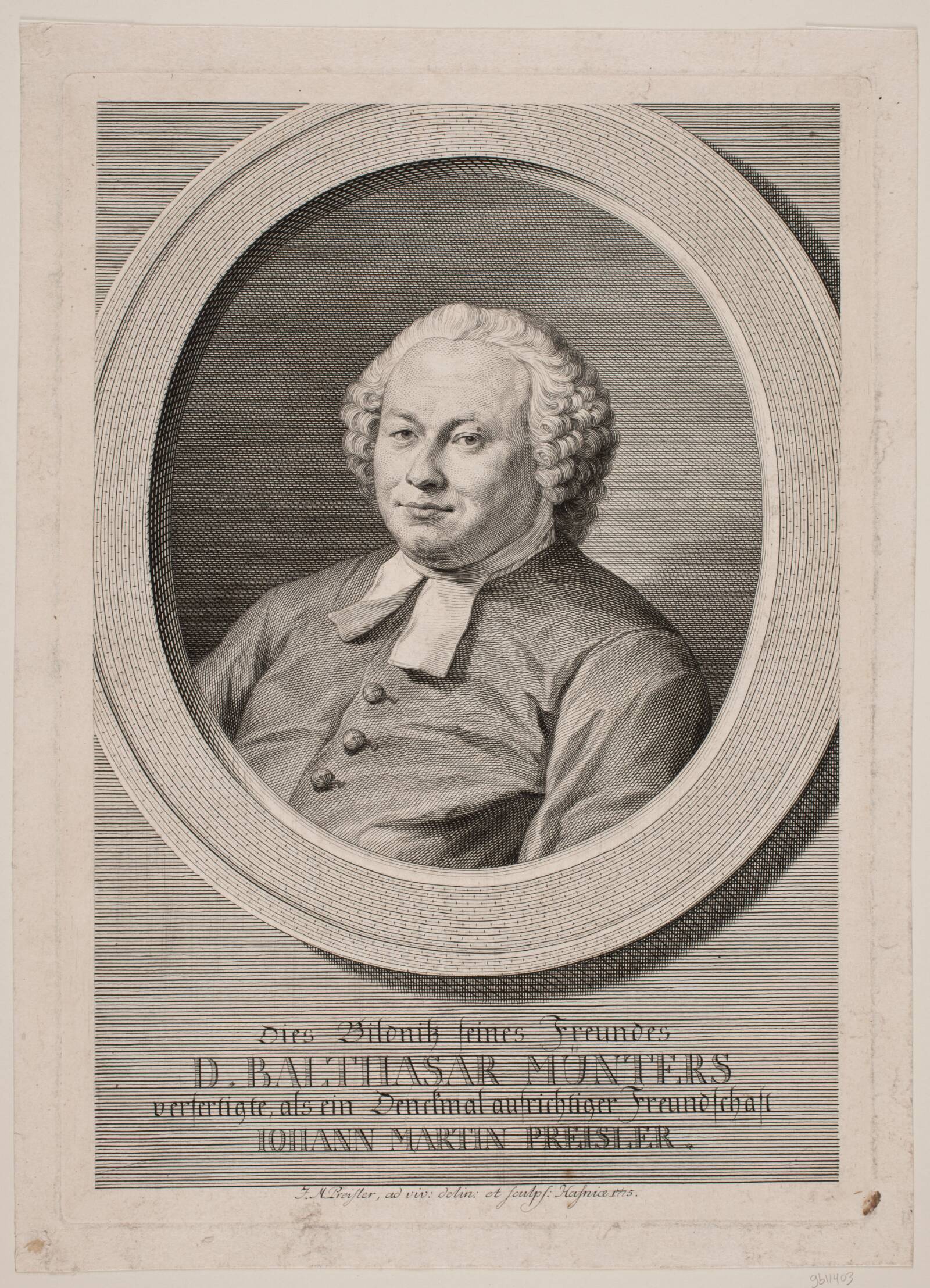 Balthasar Münter, J.M. Preisler, 1775
