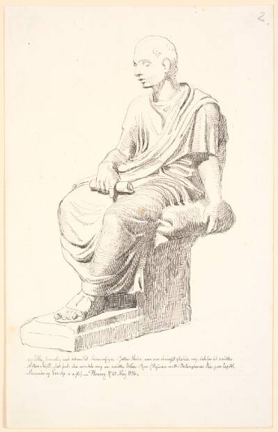 Studie efter en figur af en siddende mand
