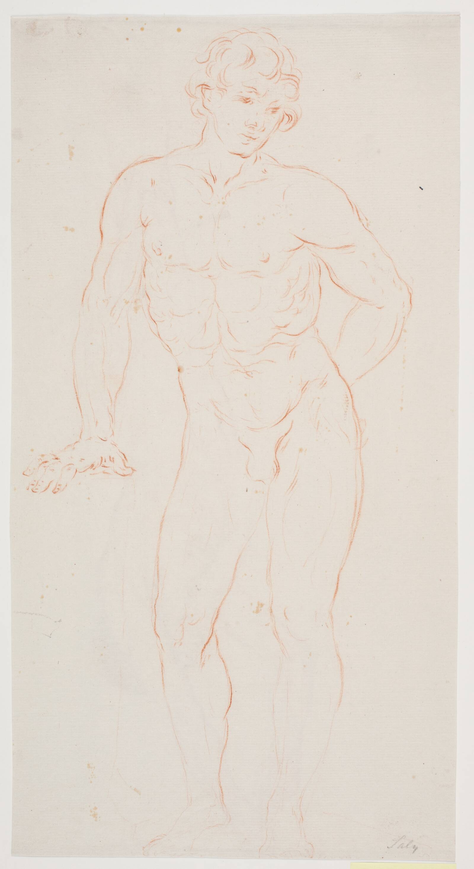 Stående ung mandlig model, Jacques François Joseph Saly, 1717-1776