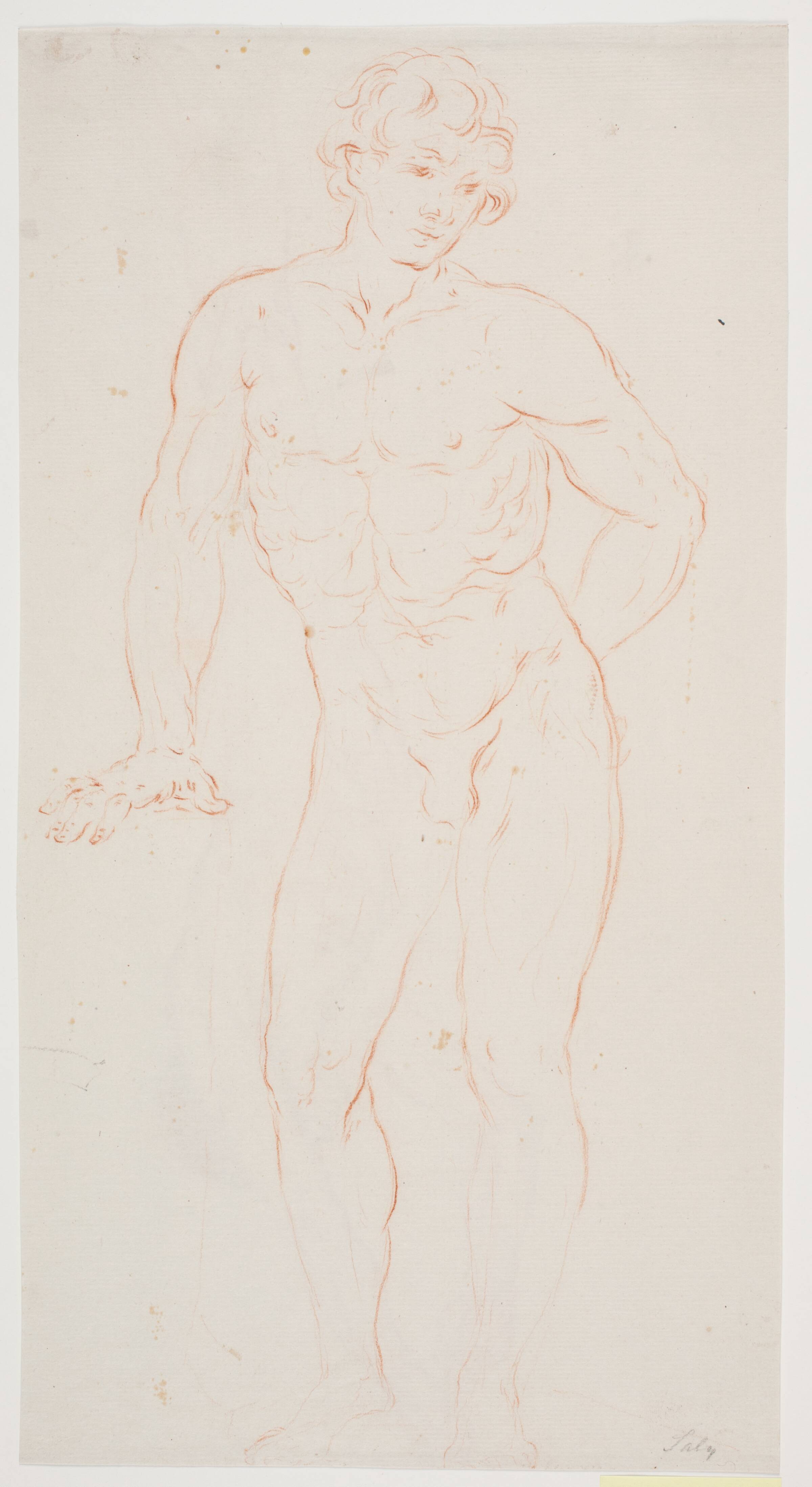 Stående ung mandlig model, Jacques François Joseph Saly, 1717-1776