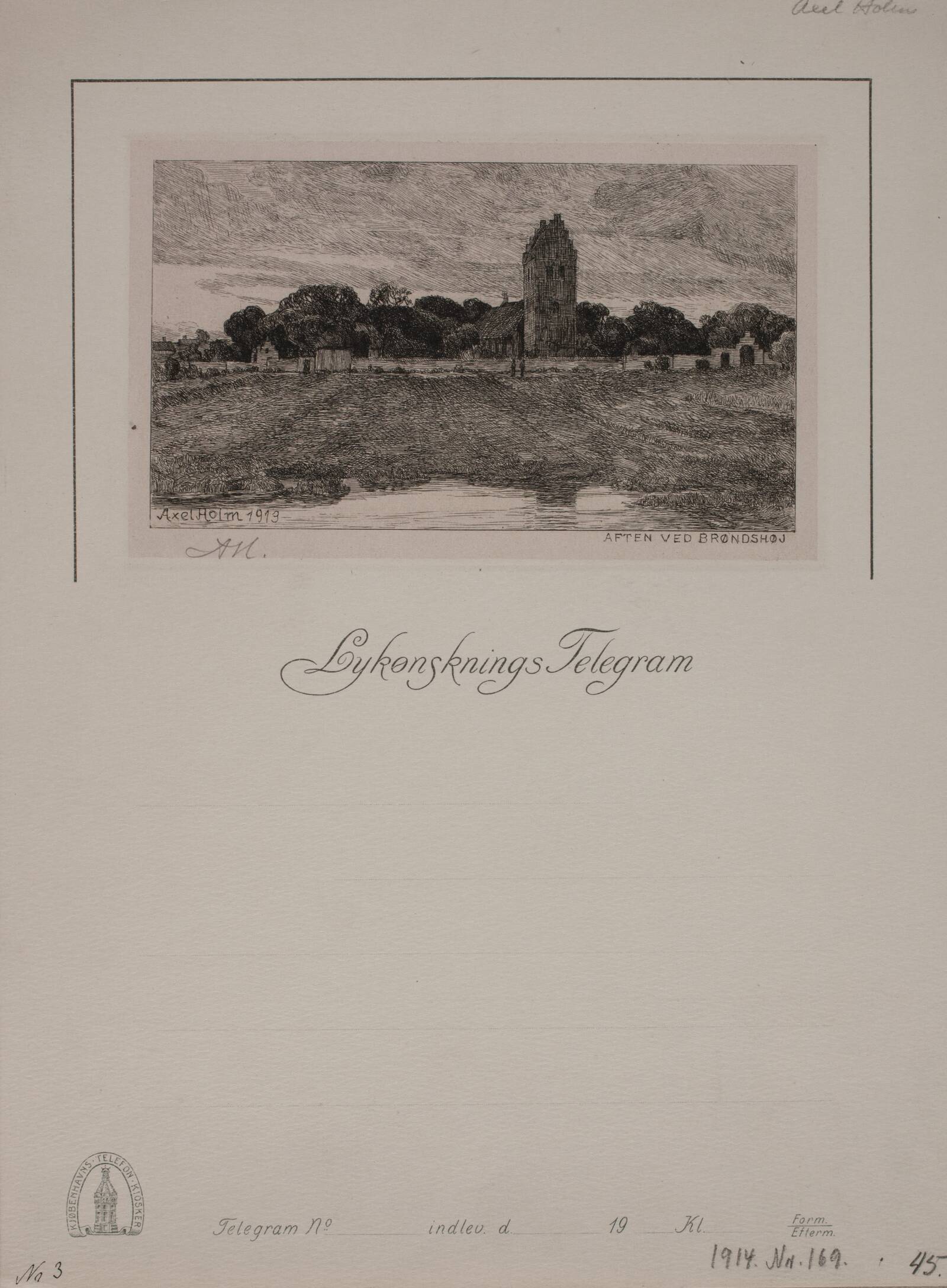 Aften ved Brønshøj, Axel Holm, 1913