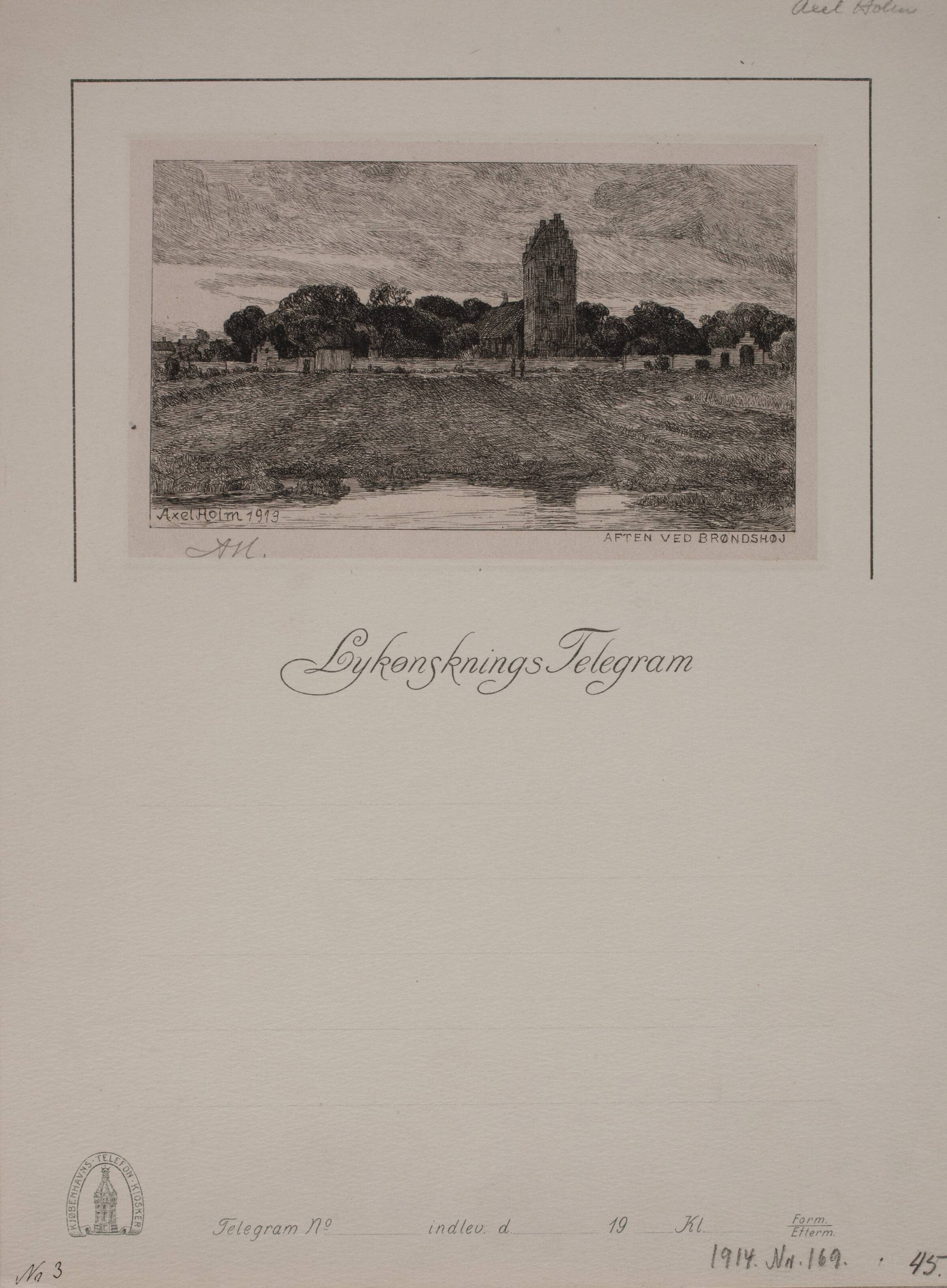 Aften ved Brønshøj, Axel Holm, 1913