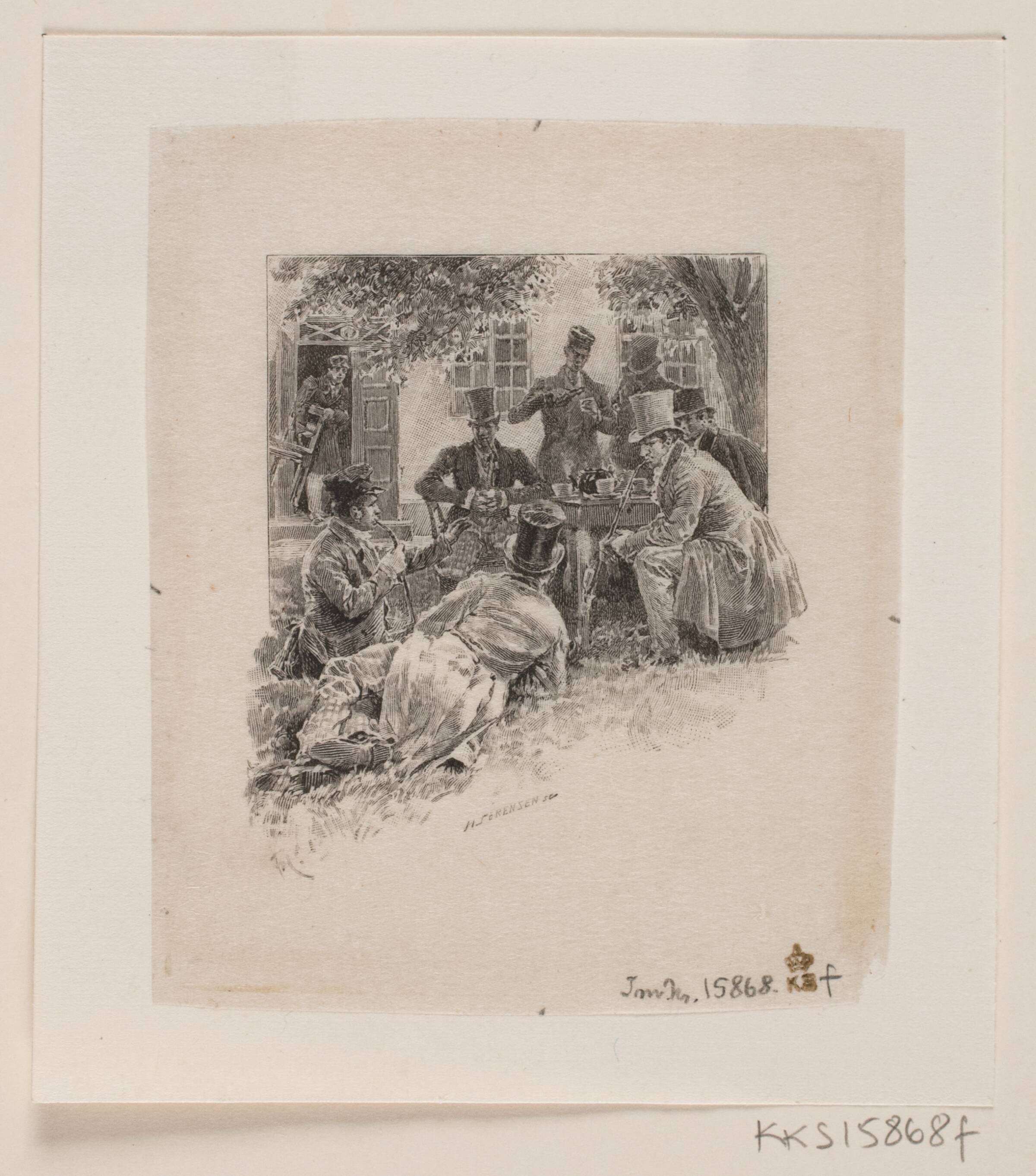 Prøvetryk til illustration til P. M. Møller: "En dansk students eventyr", Henrik Arnold Hamilkar Sørensen, 1884-1897