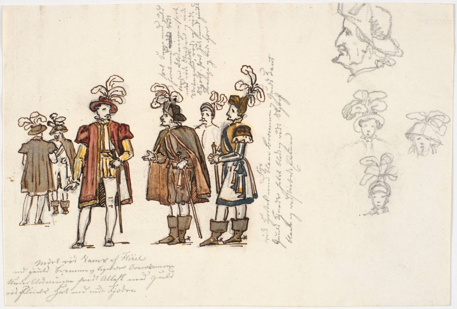 Dragtstudier, Martinus Rørbye, 1827-1829