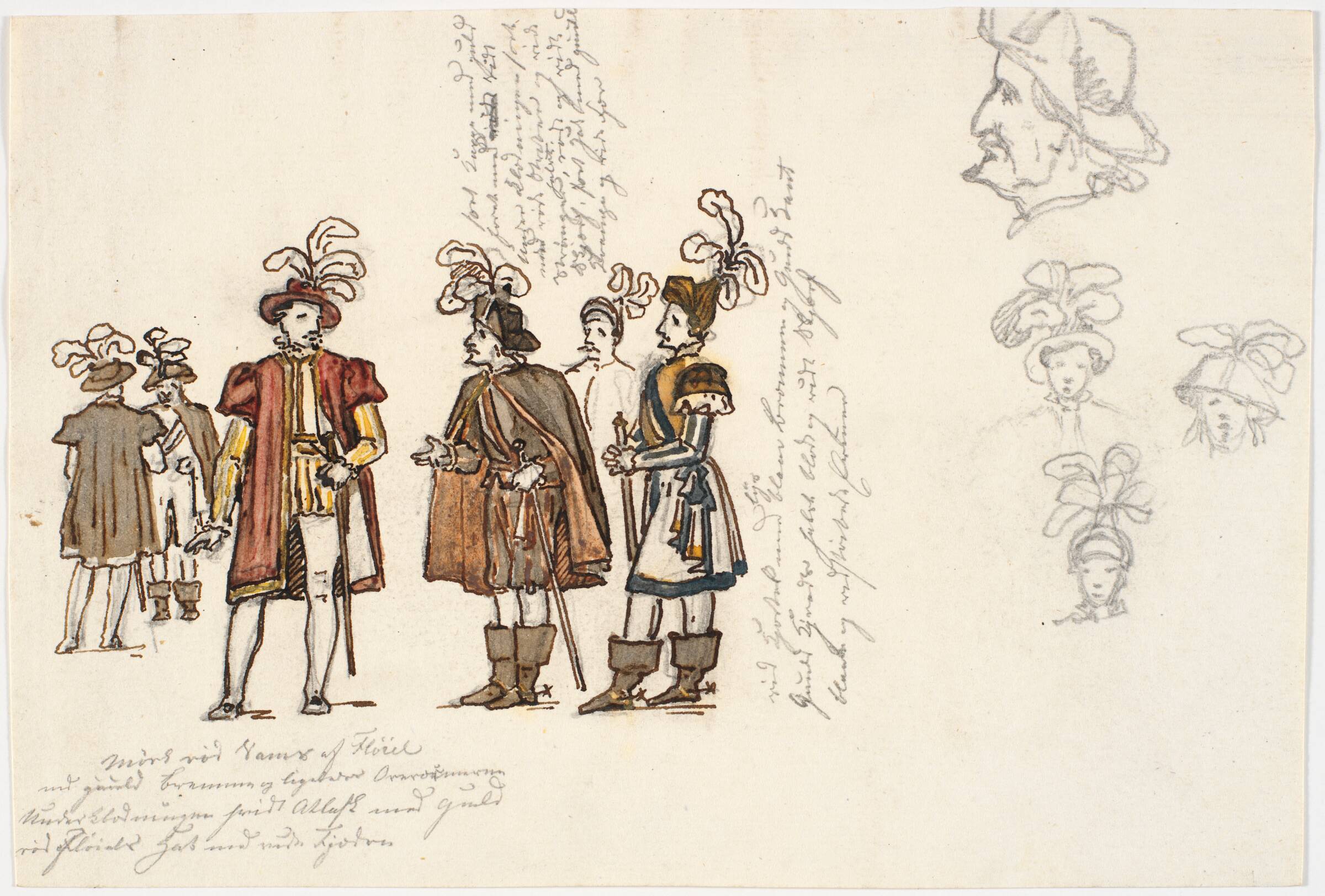 Dragtstudier, Martinus Rørbye, 1827-1829