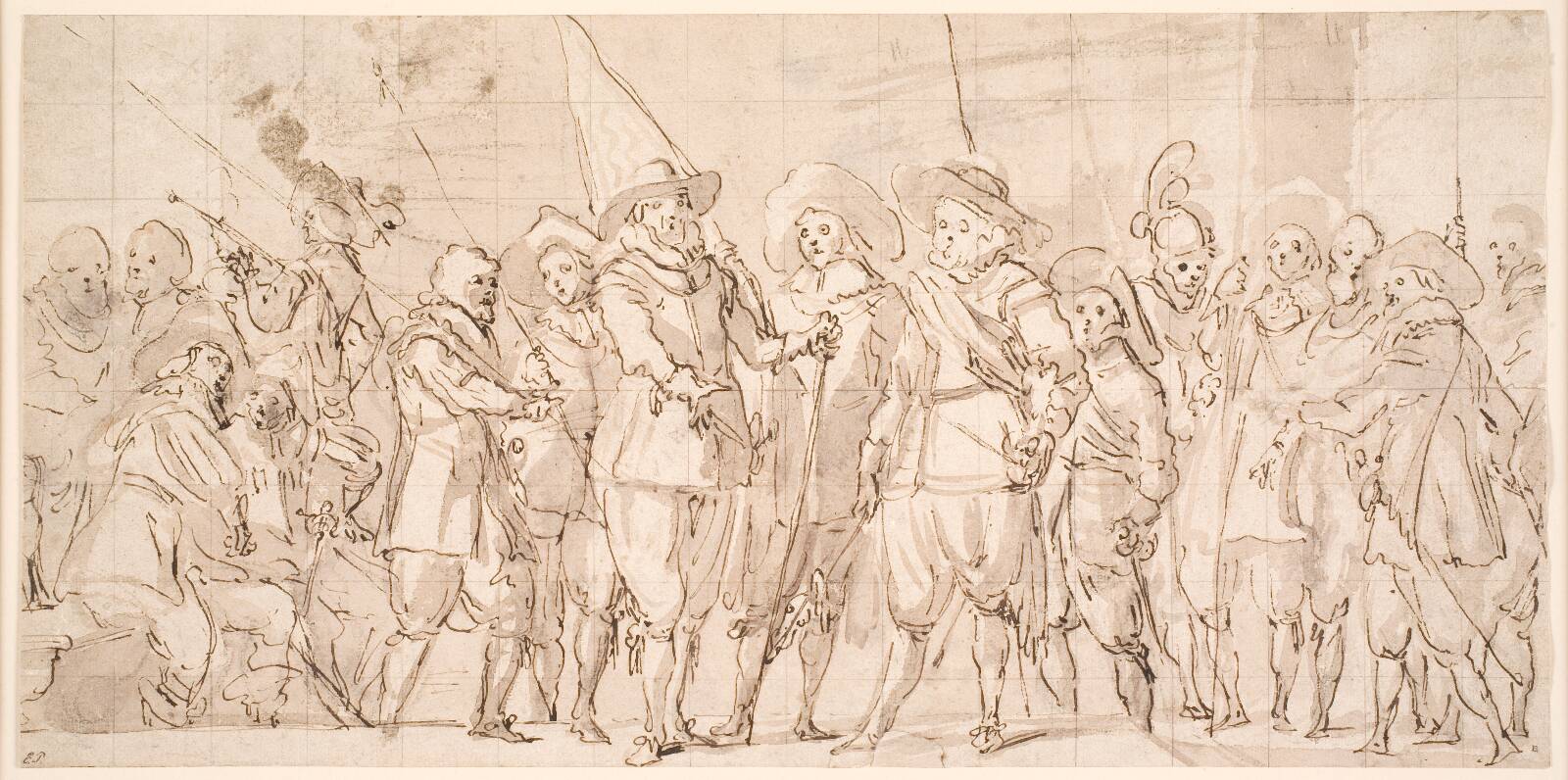 Officers and other civic guardsmen of the IIIrd District of Amsterdam, under the command of Captain Allaert Cloeck and Lieutenant Lucas Jacobsz Rotgans, by Thomas de Keyser, 1596-1667
