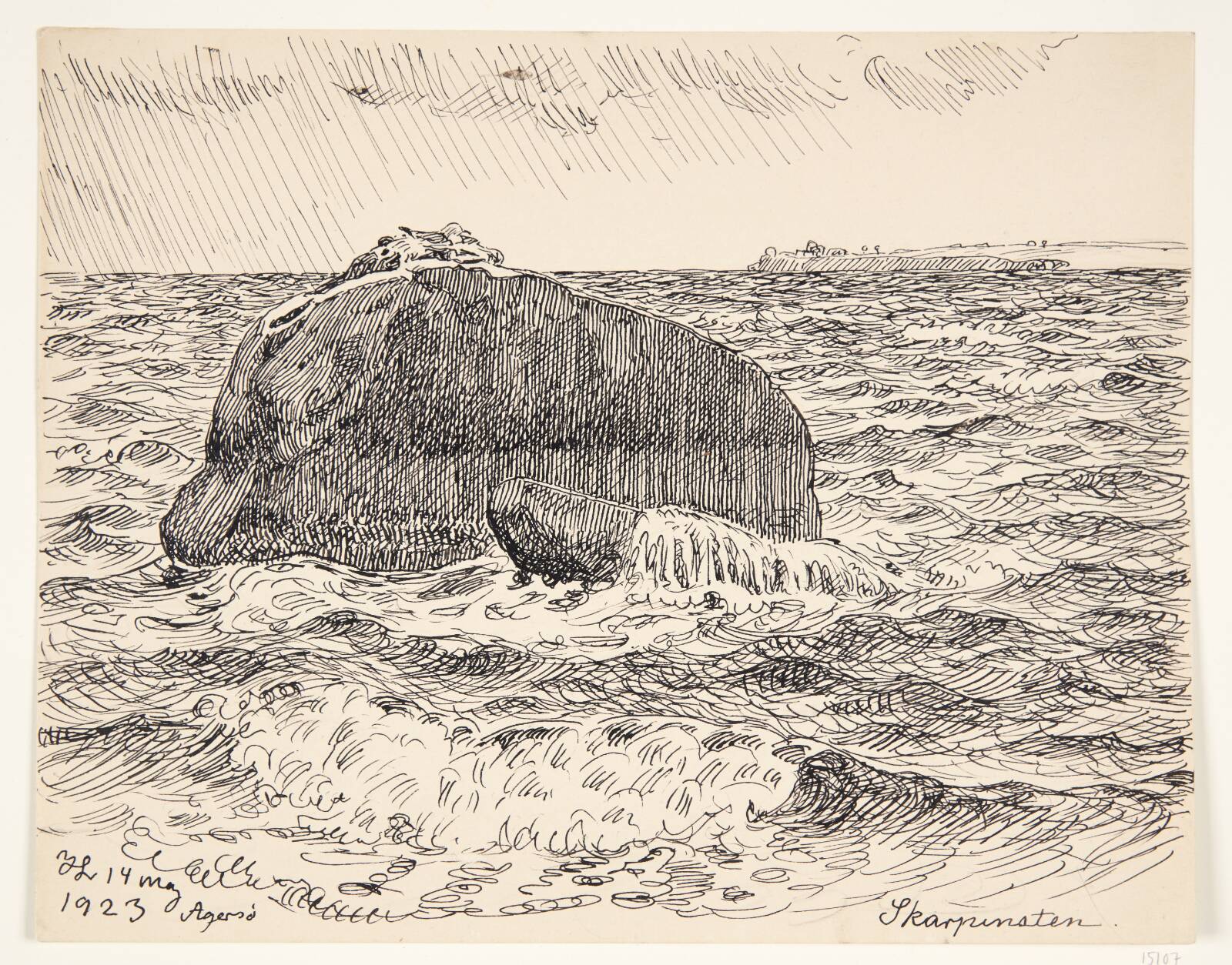 "Skarpensten". Agersø, Johannes Larsen, 1923