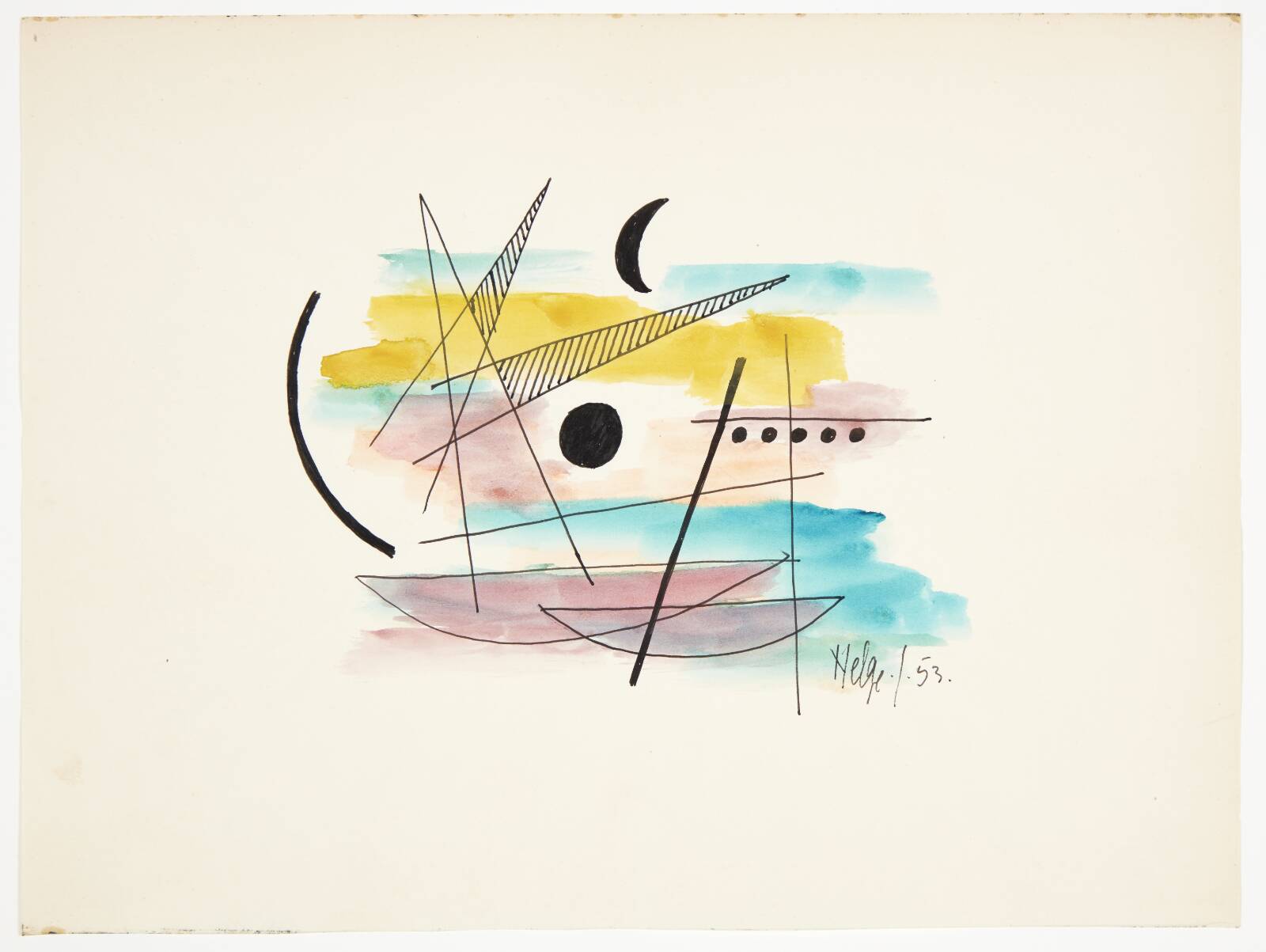 Abstrakt komposition, Helge Jacobsen, 1953