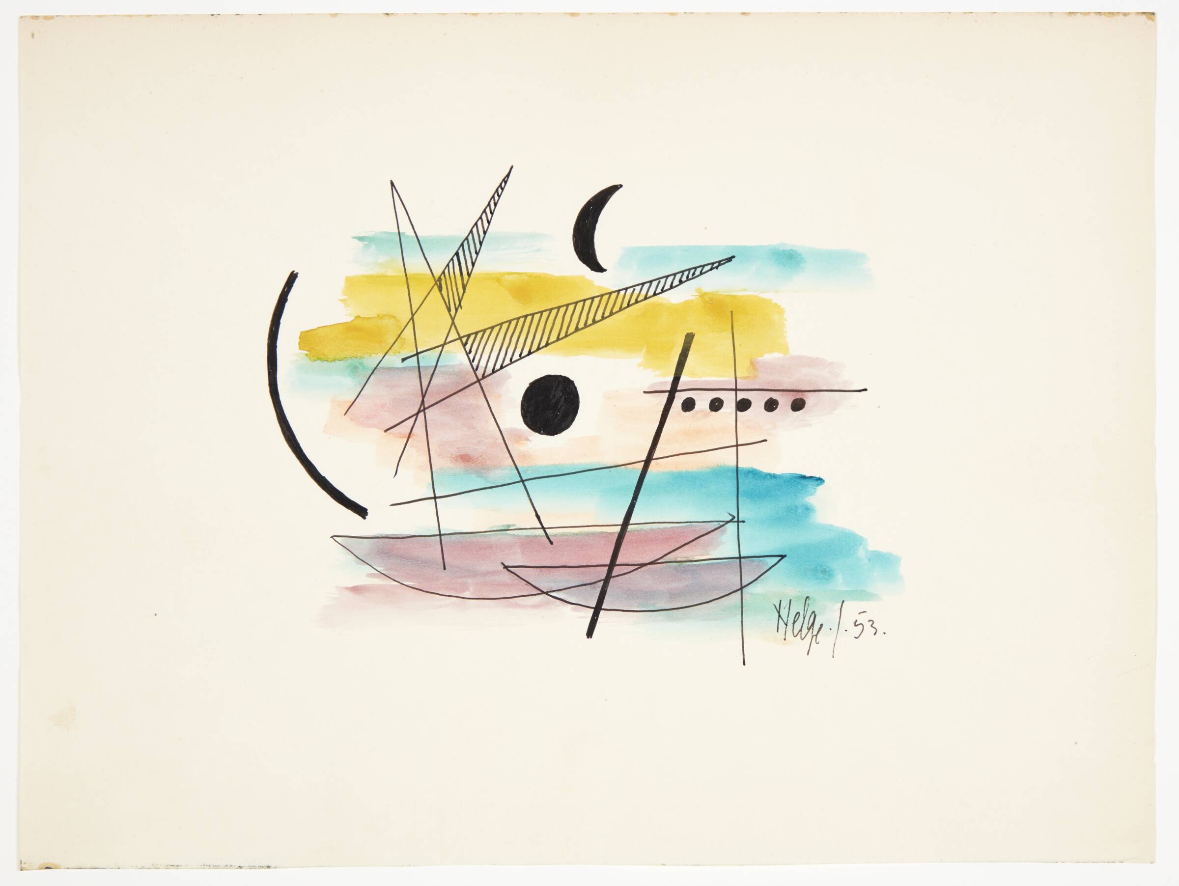 Abstrakt komposition, Helge Jacobsen, 1953
