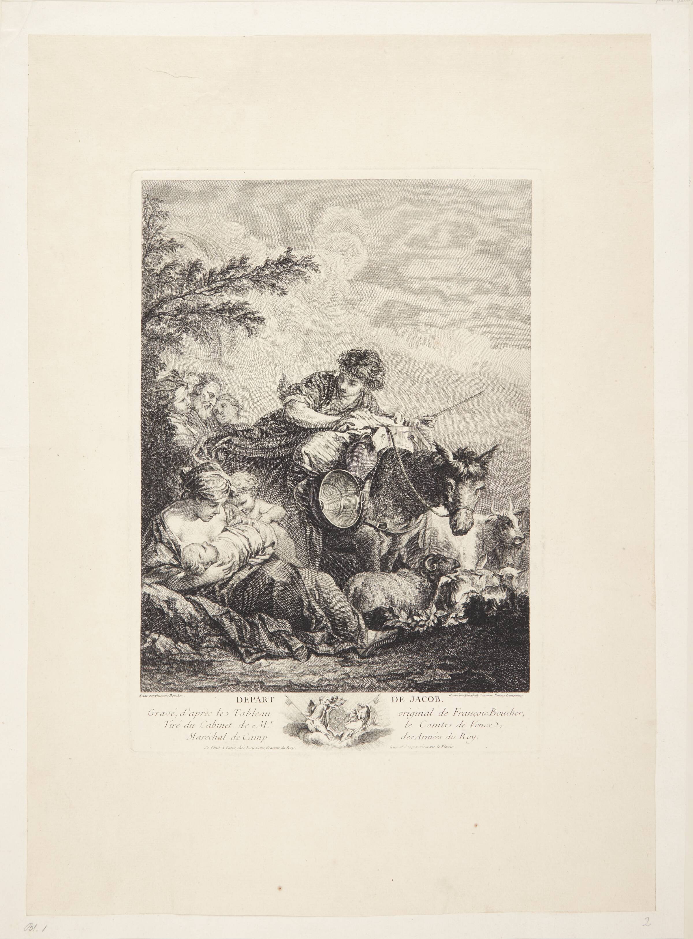 Jakobs afrejse (Depart de Jacob), Catherine Élisabeth Lempereur, 1757