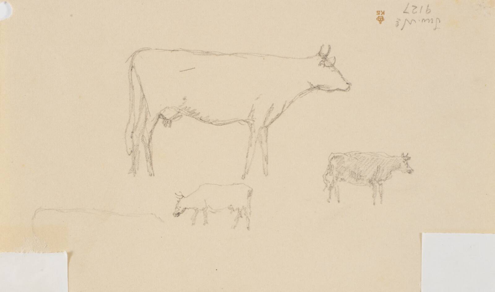 Tre køer, Christen Købke, 1836