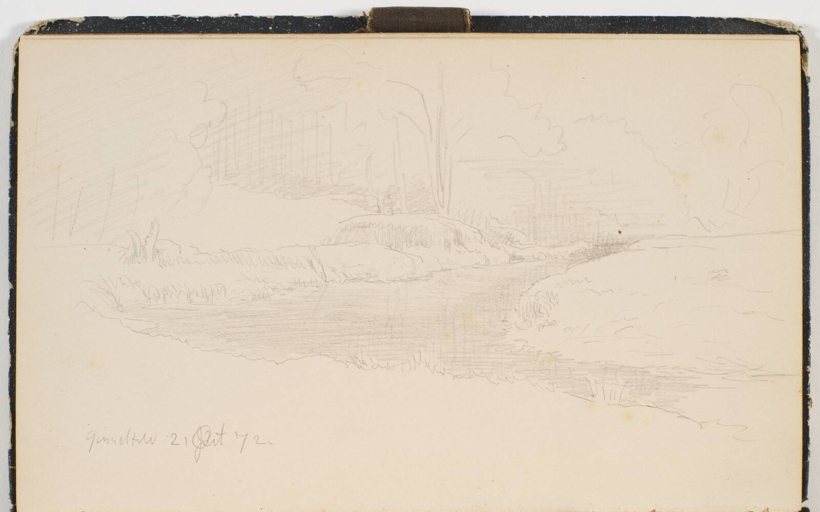 Skovinteriør omkring en å, P.C. Skovgaard, 1872