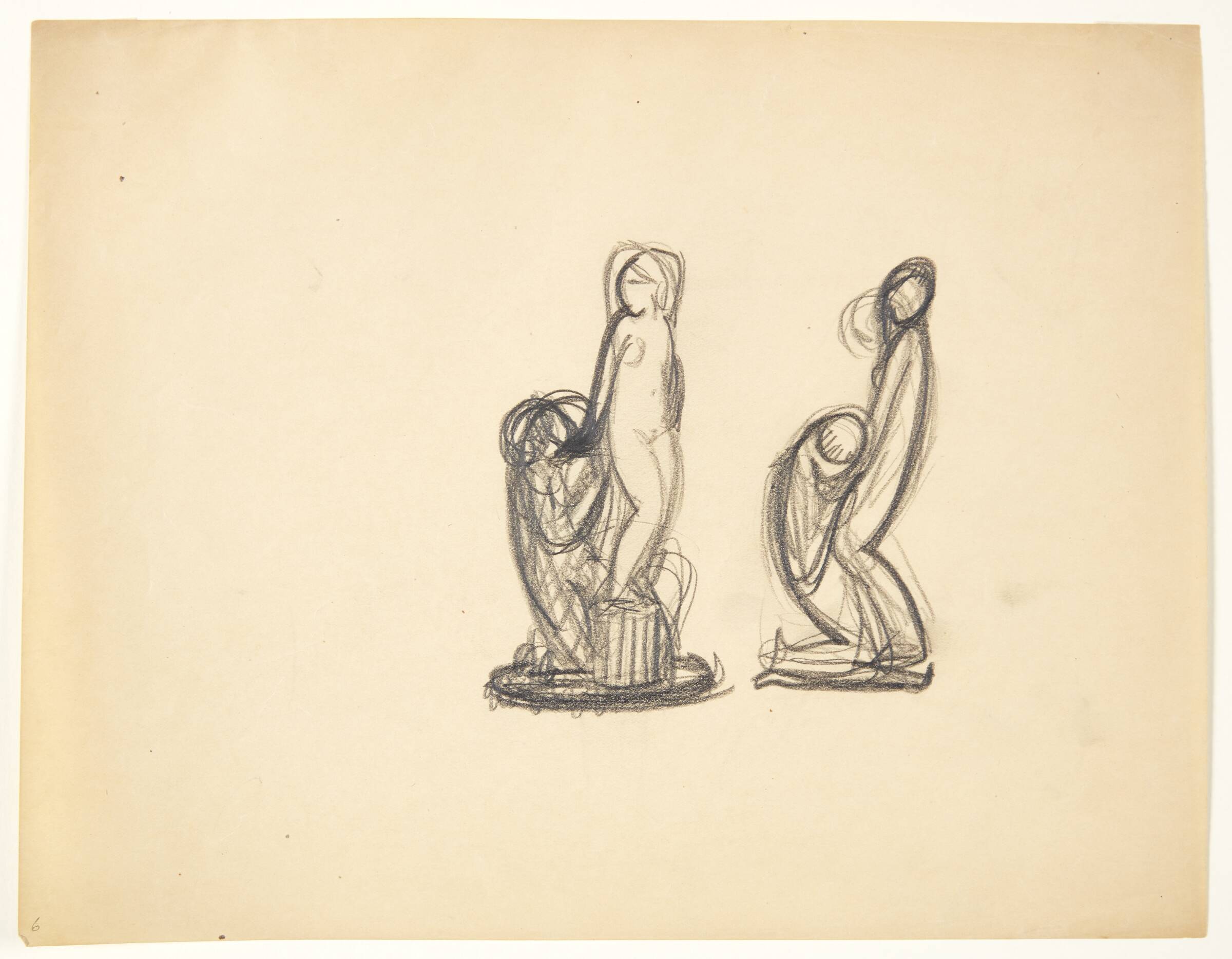 Pygmalion og Galathea. To udkast til statuette, Gerhard Henning, 1916